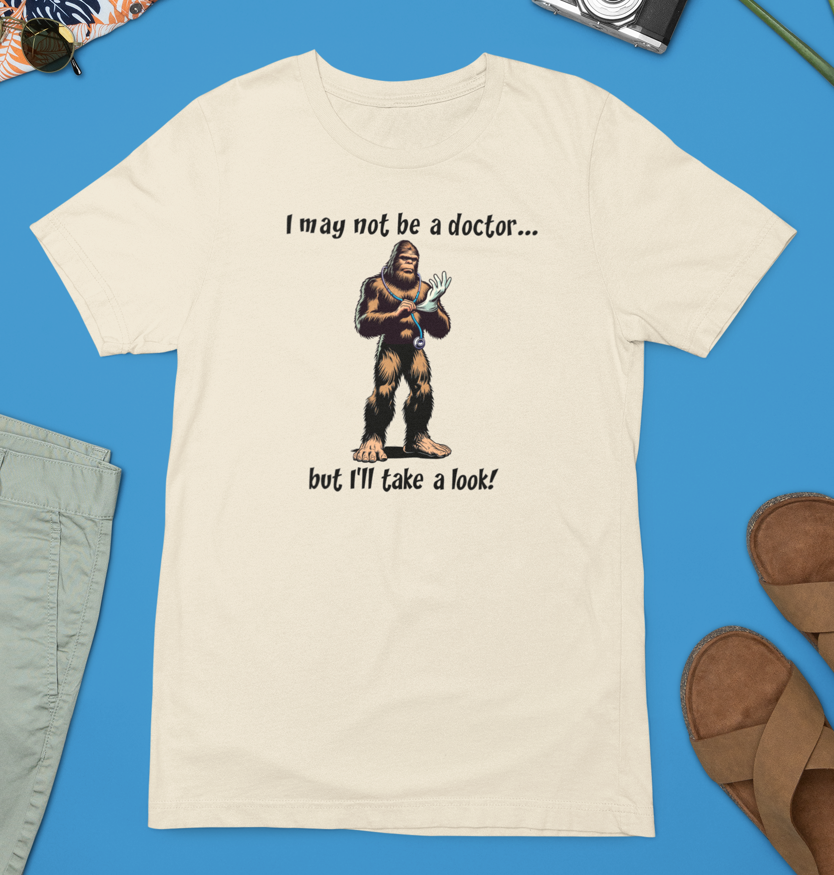 I May Not Be A Doctor, But I'll Take A Look - Tshirt (Tan) Hoodie, Sweatshirt | PodTeesHub.com