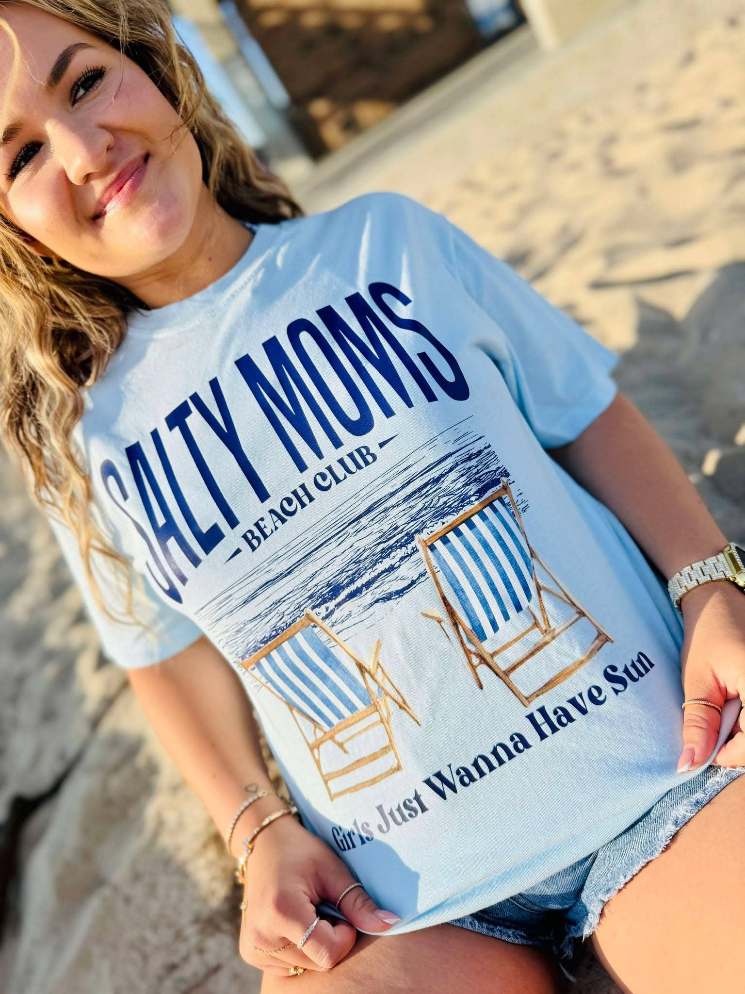 Salty Mom's Beach Club Dtf Graphic Tee Hoodie, Sweatshirt | PodTeesHub.com