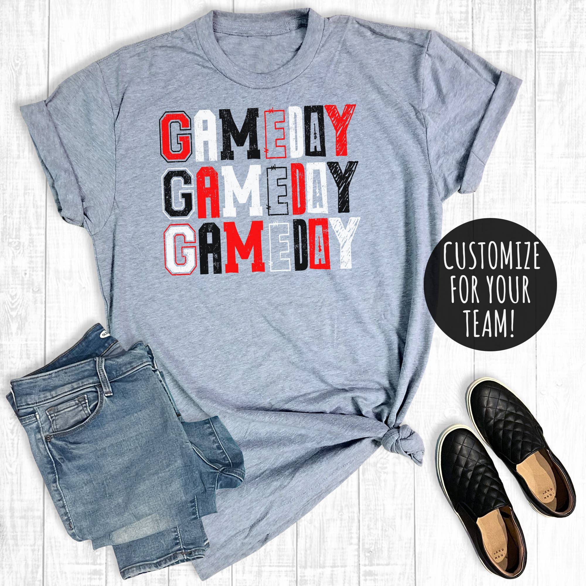 Custom Football Game Day Letters Graphic Tee Hoodie, Sweatshirt | PodTeesHub.com