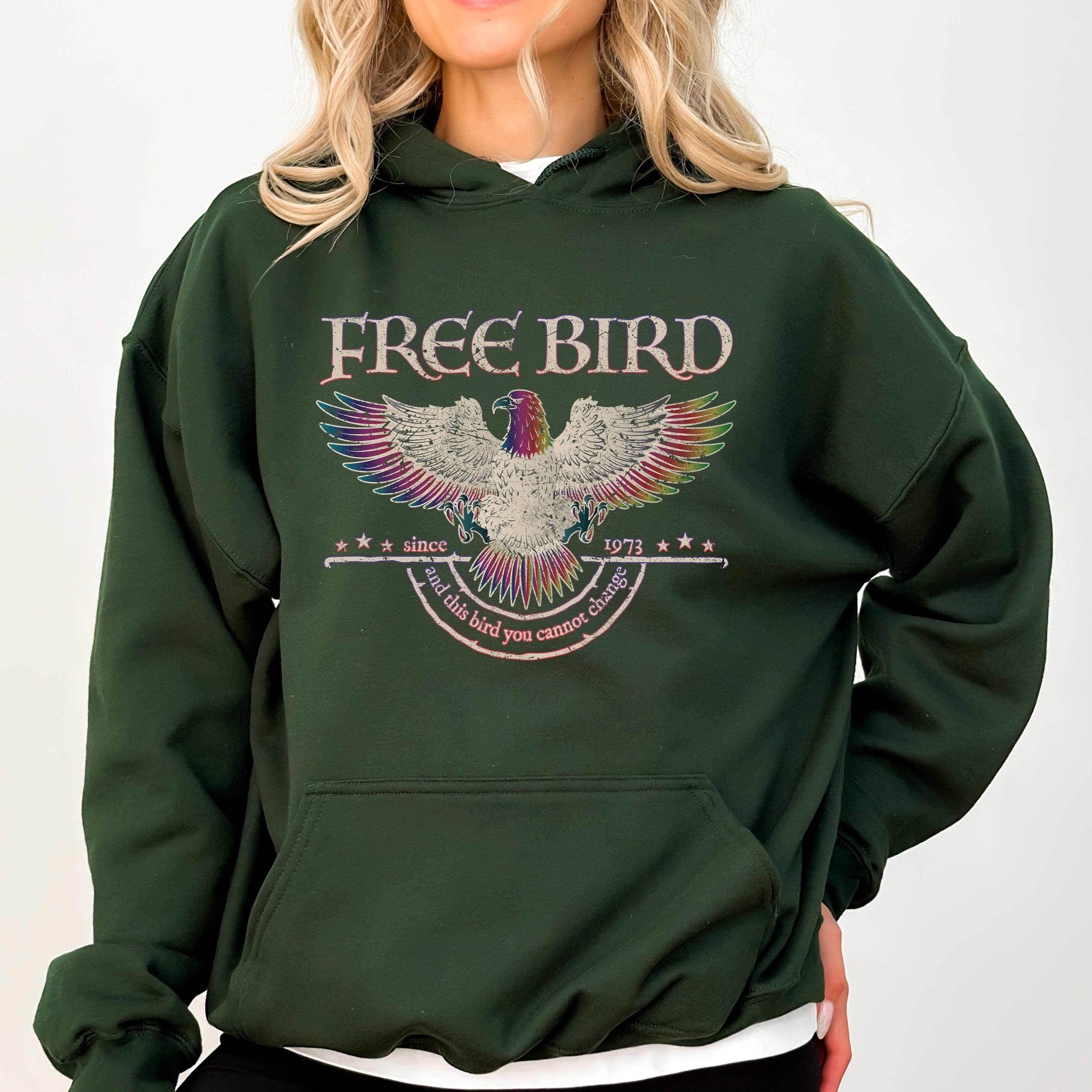 Free Bird Old School Retro Music Rock Band Hooded Sweatshirt T-Shirts, Hoodie | PodTeesHub.com