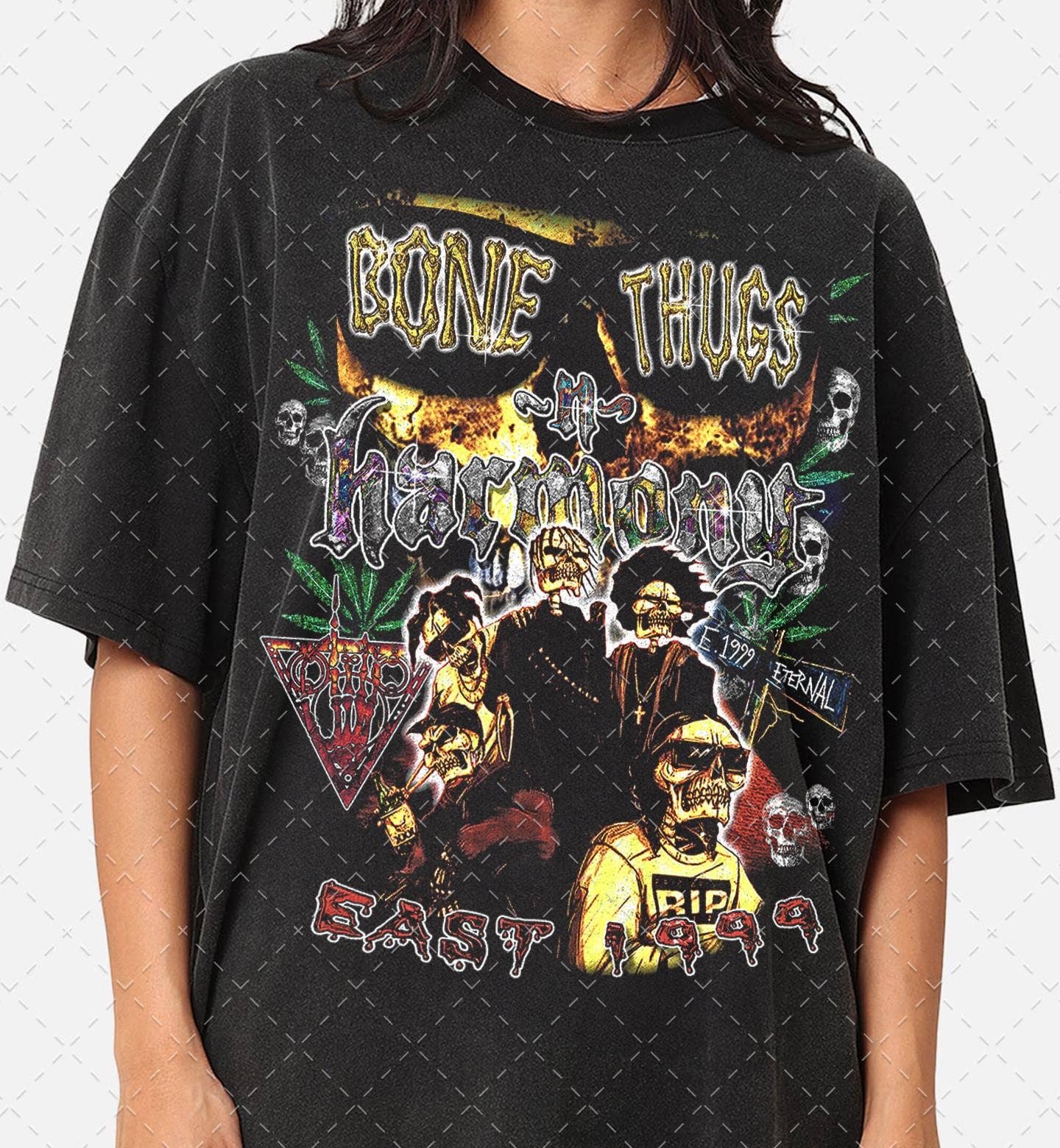 Vintage Bone Thugs-N-Harmony Graphic Tee - Unisex Raptees Hoodie, Sweatshirt | PodTeesHub.com