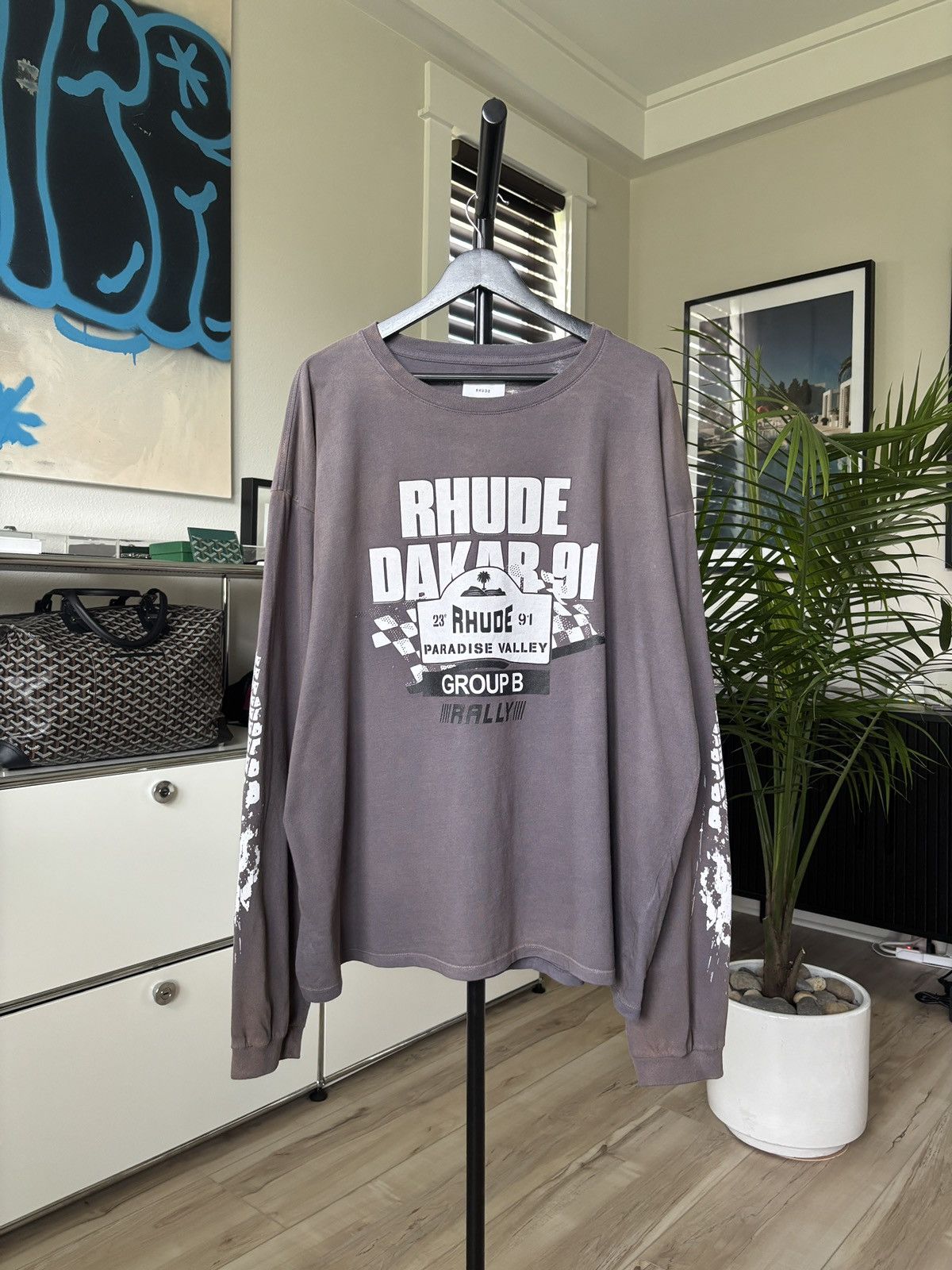 Rhude Dakar Long Sleeve Graphic Tee Valley Hoodie, Sweatshirt | PodTeesHub.com