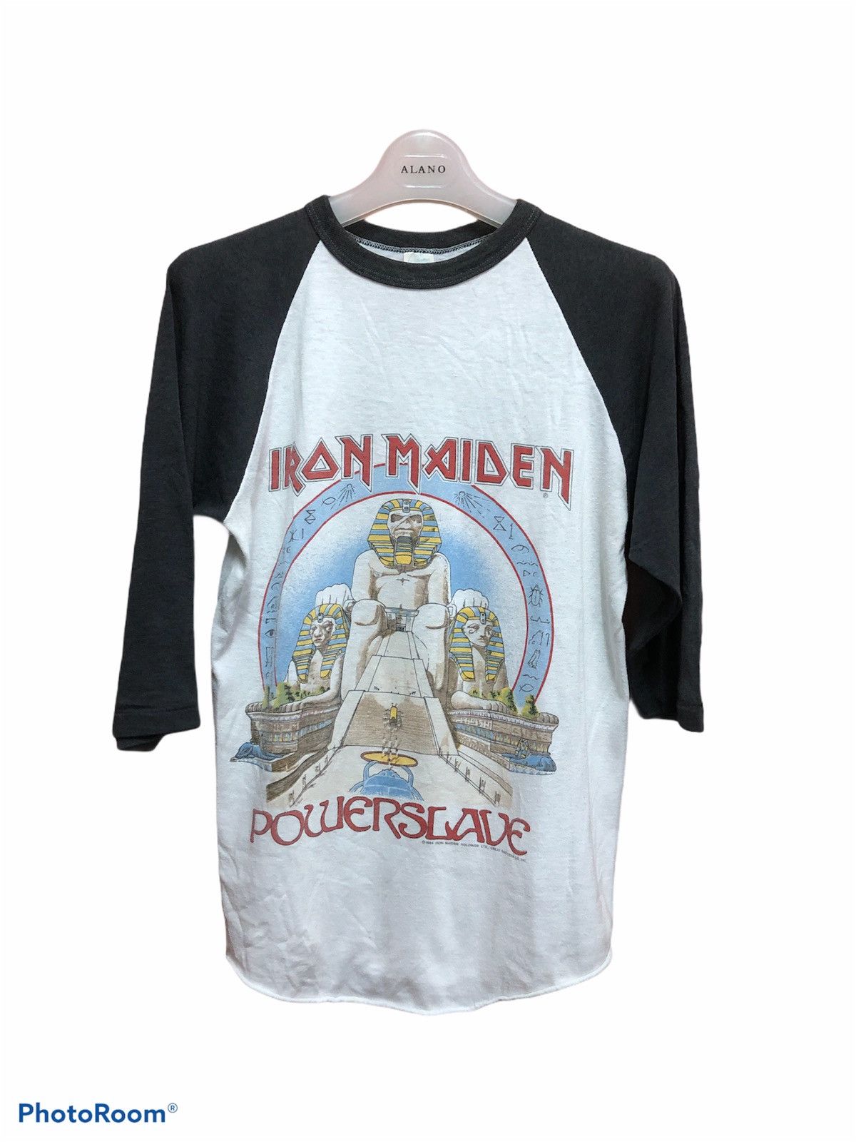 Iron Maiden X Vintage 1984 Vintage Iron Maiden Powerslave Raglan T Shirt Hoodie, Sweatshirt | PodTeesHub.com