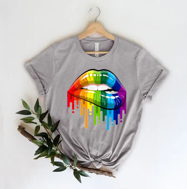 Rainbow Lips T-Shirt Hoodie, Sweatshirt | PodTeesHub.com
