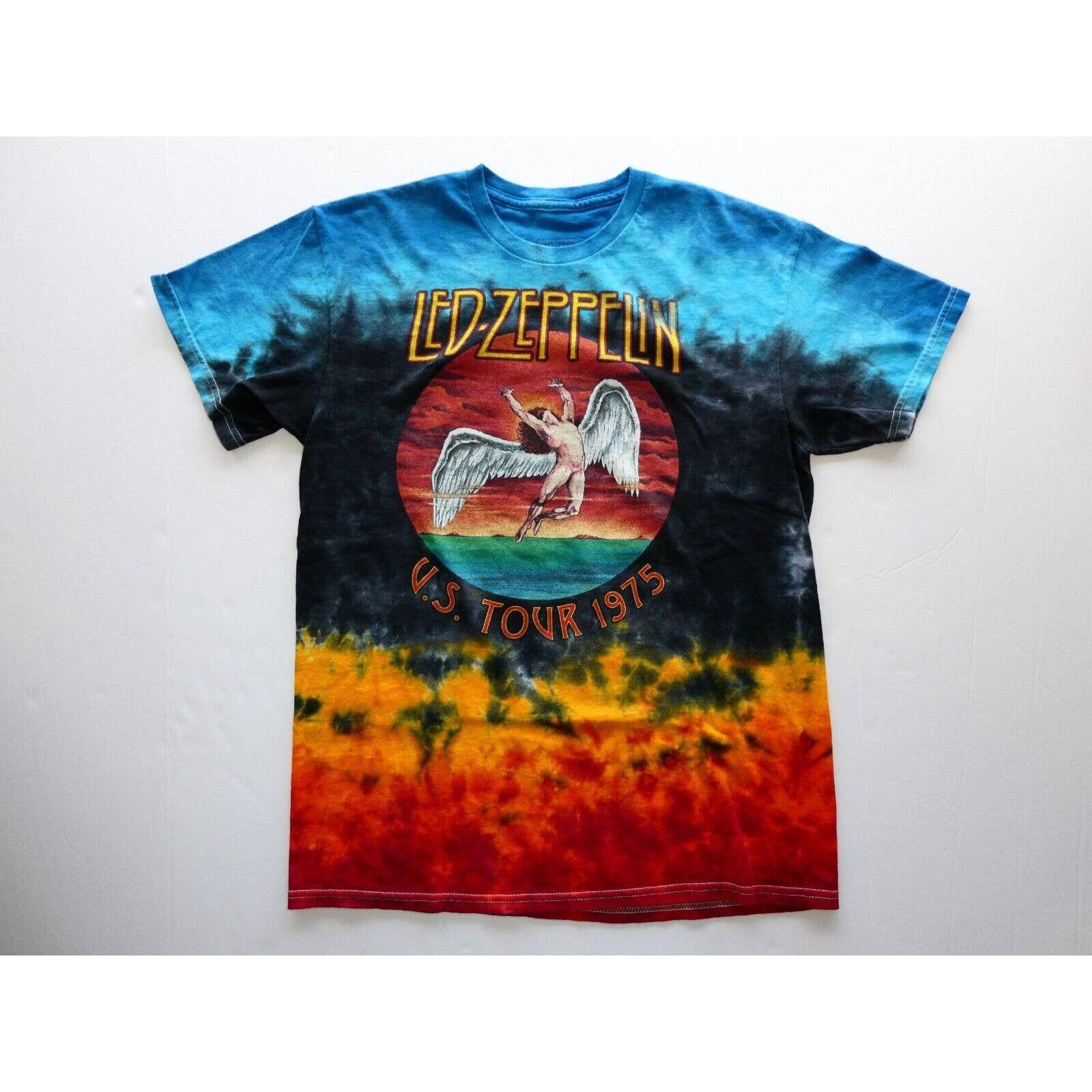 Zeppelin Led Zeppelin Us Tour 1975 Tie Dye T Shirt Hoodie, Sweatshirt | PodTeesHub.com