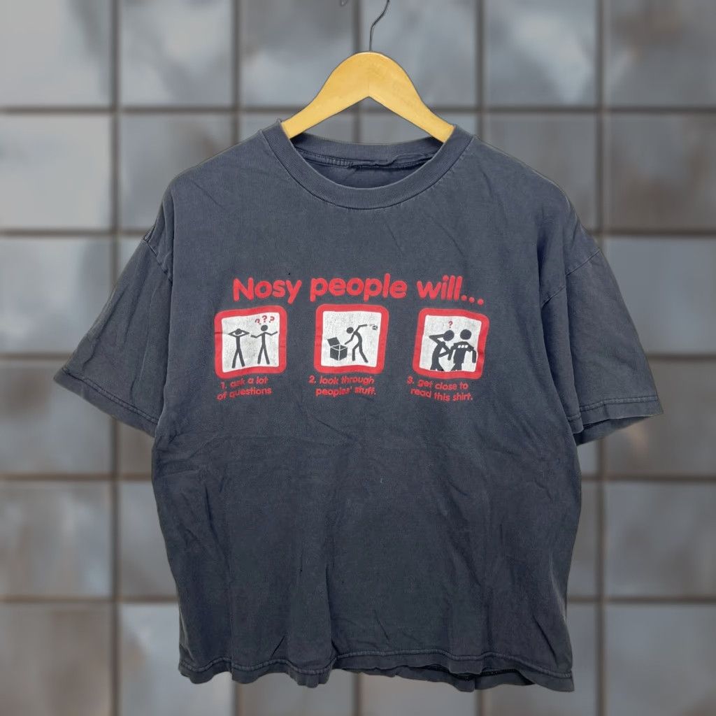 Vintage 90s Sun Faded Statement Comedy Funny Large Xl Black T-Shirts, Hoodie, Sweatshirt