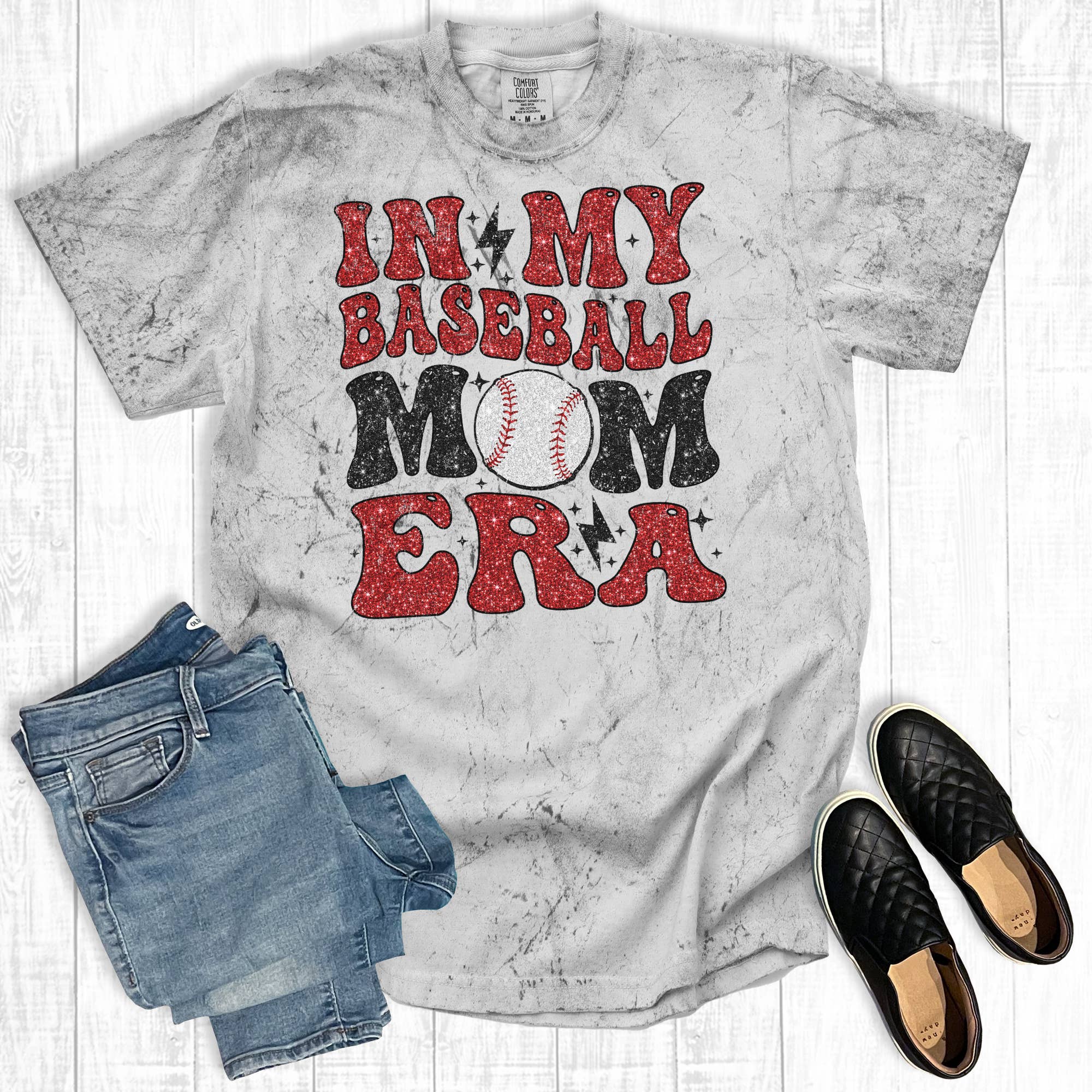 In My Baseball Mom Era Comfort Colors Comfort Colors Tee Hoodie, Sweatshirt | PodTeesHub.com