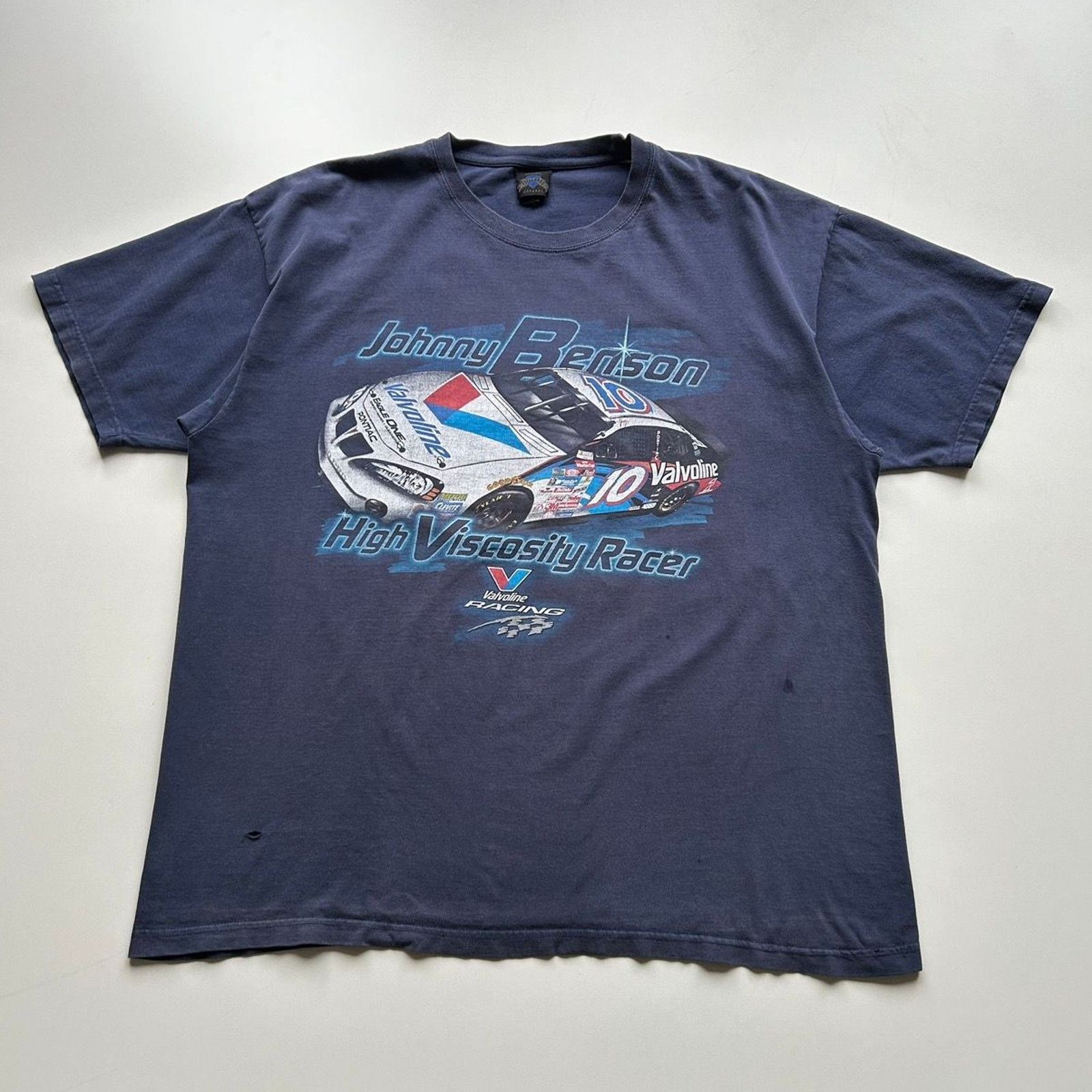 Vintage Y2k Nascar Valvoline Racing Xl Faded Blue T-Shirts, Hoodie, Sweatshirt