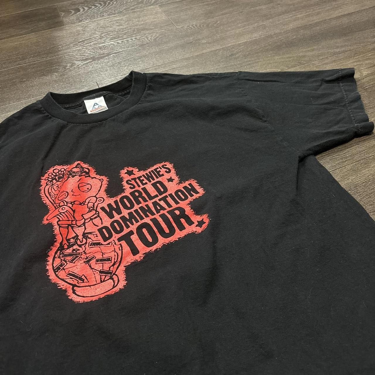 Designer Vintage Family Guy Stewies World Domination Tour T Shirt L Hoodie, Sweatshirt | PodTeesHub.com