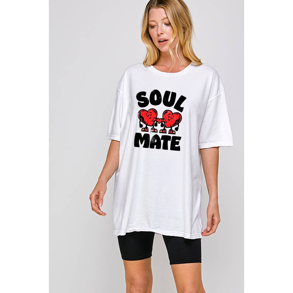 Soul Mate Graphic Oversized Tee Hoodie, Sweatshirt | PodTeesHub.com