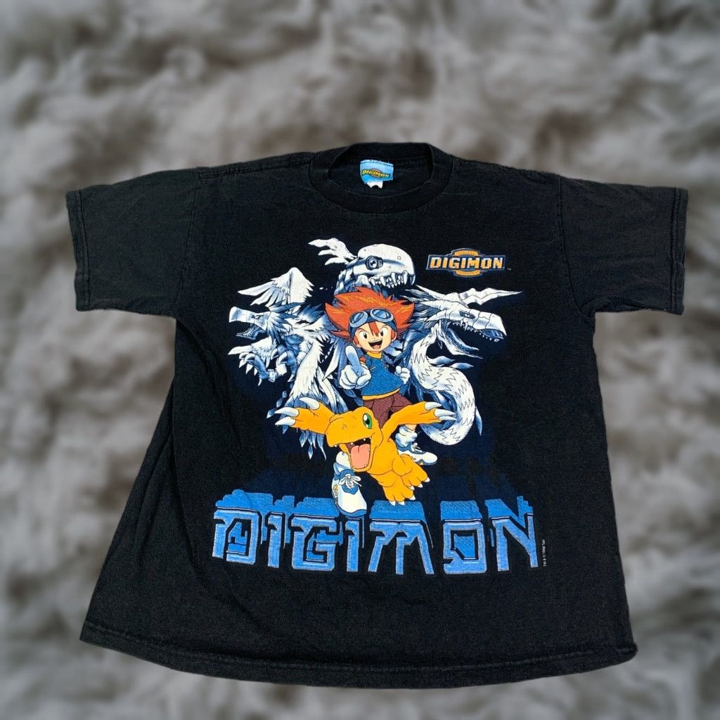 Etro Vintage Digimon Tshirt Boys Xl 1999 19 Chest Black Retro Cartoon 1990s Shirt Hoodie, Sweatshirt | PodTeesHub.com