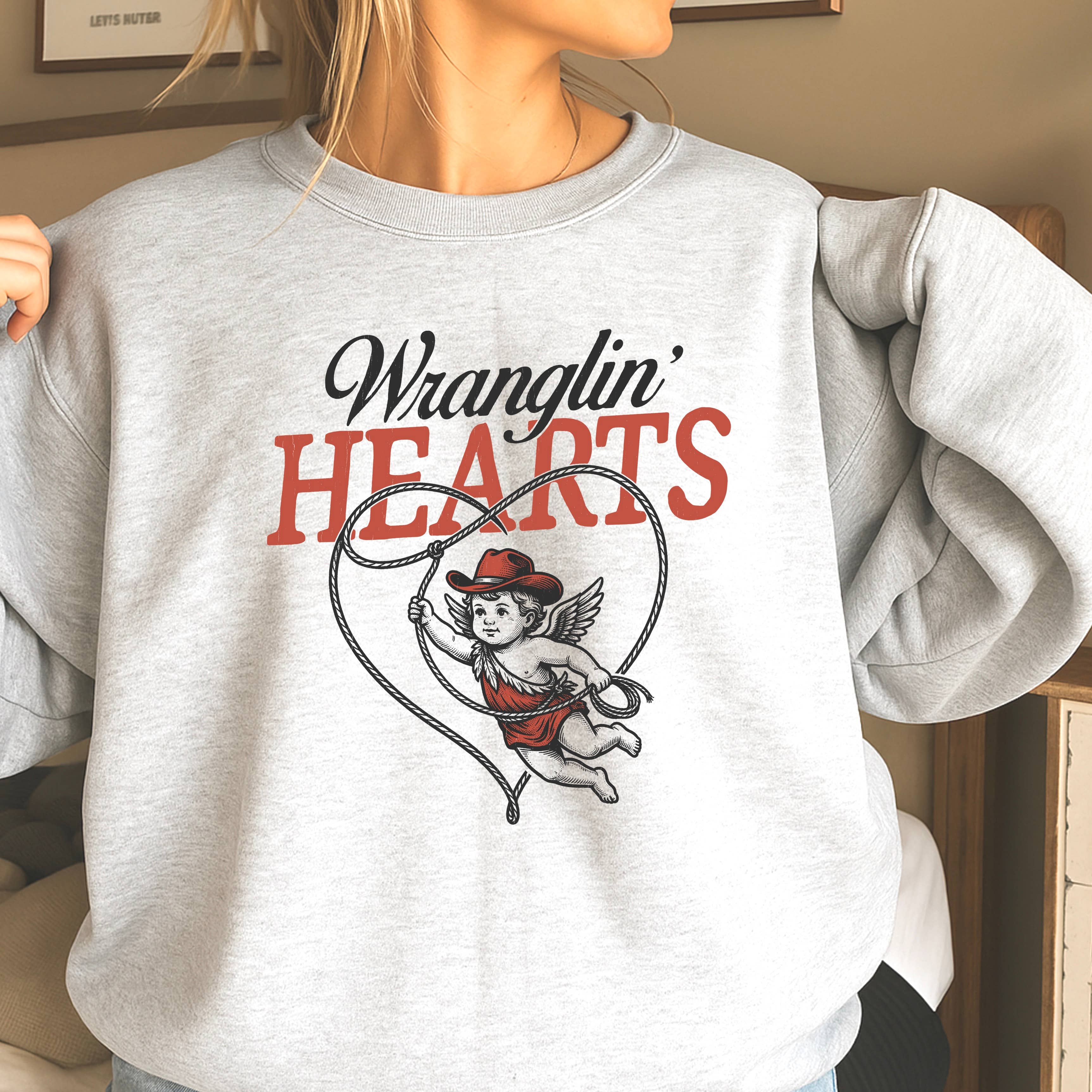 Wranglin Hearts Valentine’S Day Sweatshirt | Gildan Brand T-Shirts, Hoodie | PodTeesHub.com
