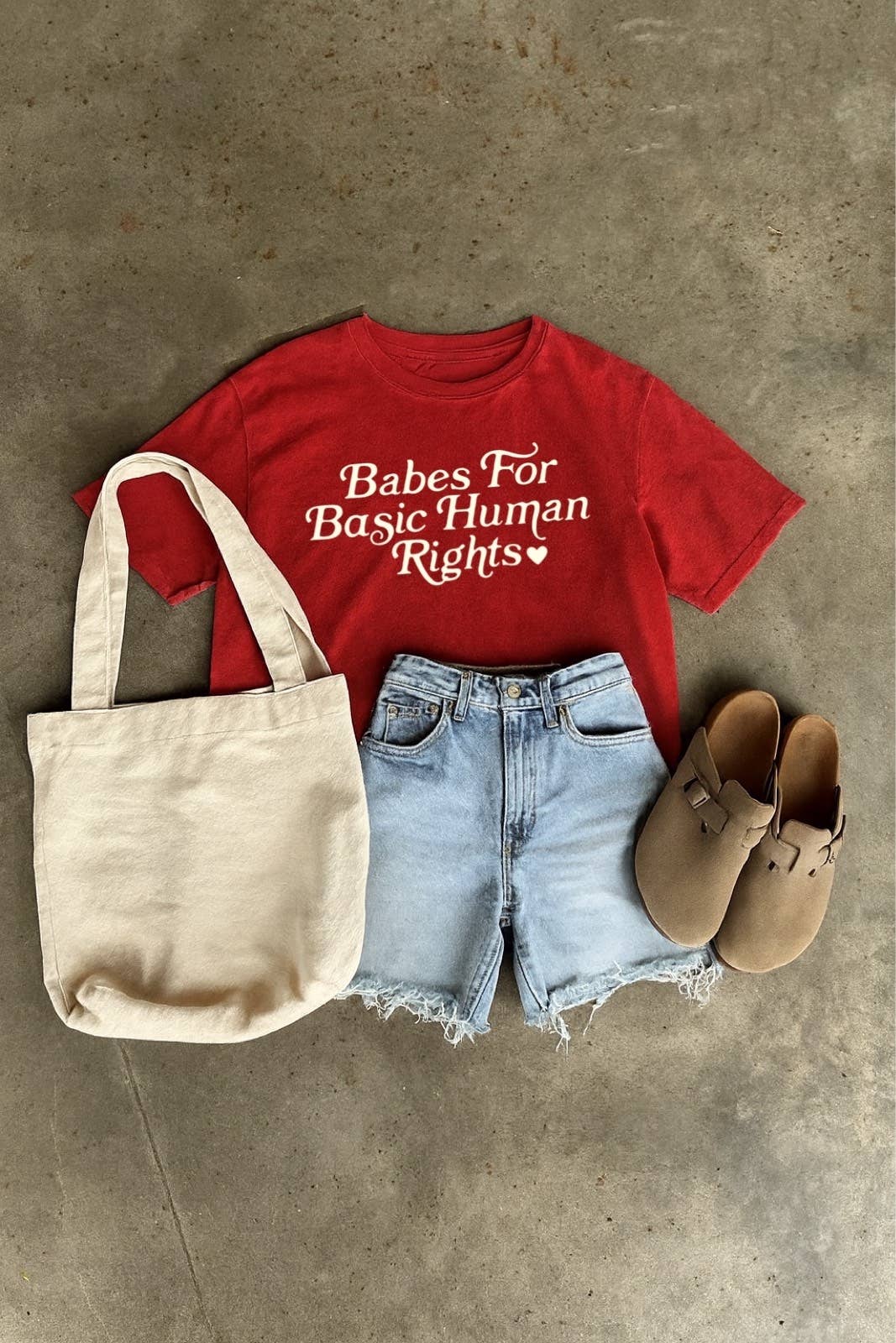 Babes For Basic Human Rights Feminist Graphic Tee - Red Hoodie, Sweatshirt | PodTeesHub.com