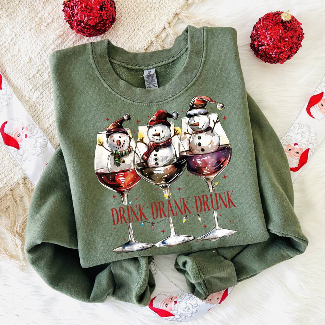 Drink Drank Drunk Snowman Wine Glasses Sweatshirt T-Shirts, Hoodie | PodTeesHub.com