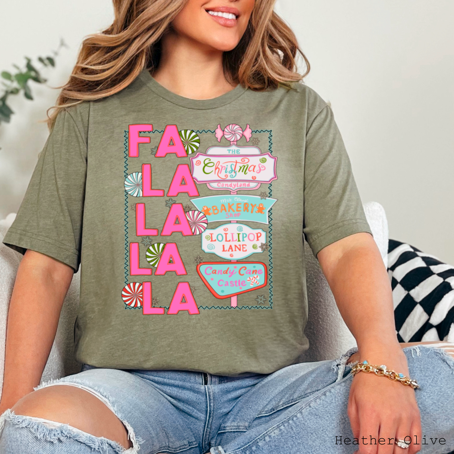 Fa La La Christmas 2025 Graphic Tee | Bella Canvas Hoodie, Sweatshirt | PodTeesHub.com
