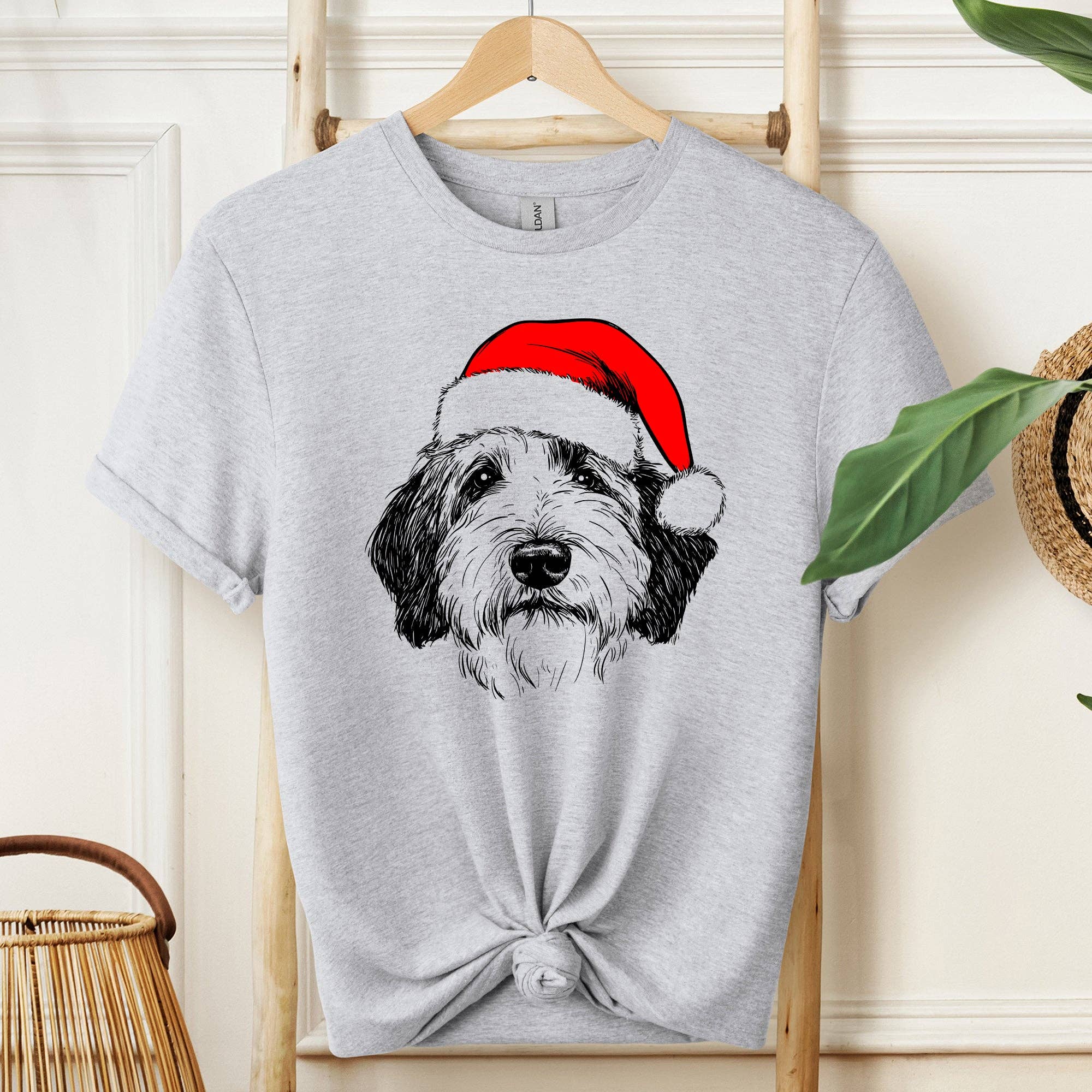 English Sheepdog, Santa, Christmas, Dog Lover, Pet T-Shirt Hoodie, Sweatshirt | PodTeesHub.com