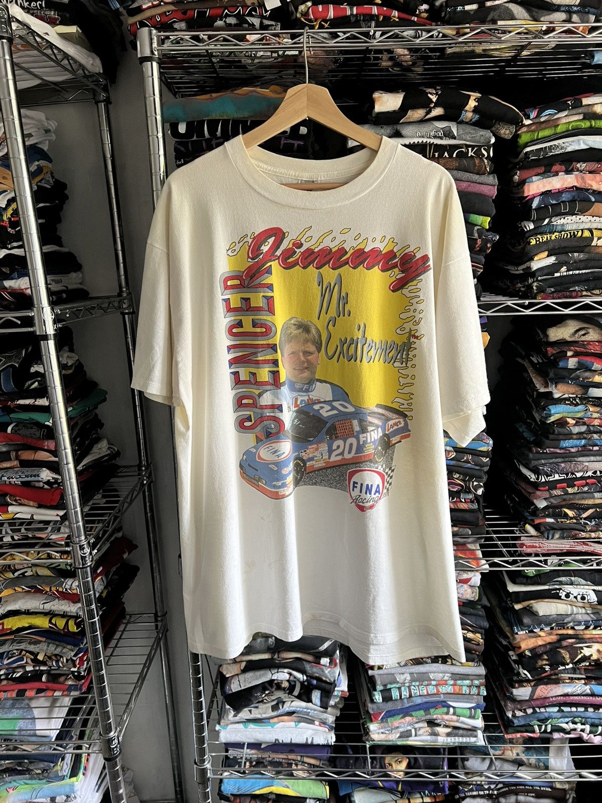 Nascar 90s Jimmy Spencer Mr Excitement Fina Racing Motorsports Tee Hoodie, Sweatshirt | PodTeesHub.com