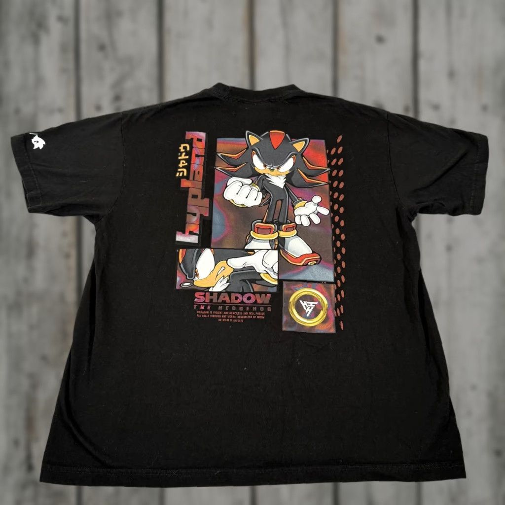 Hypland Shirt Mens Xl Black Sonic Shadow The Hedgehog Cartoon Video Game Promo Shirt Hoodie, Sweatshirt | PodTeesHub.com