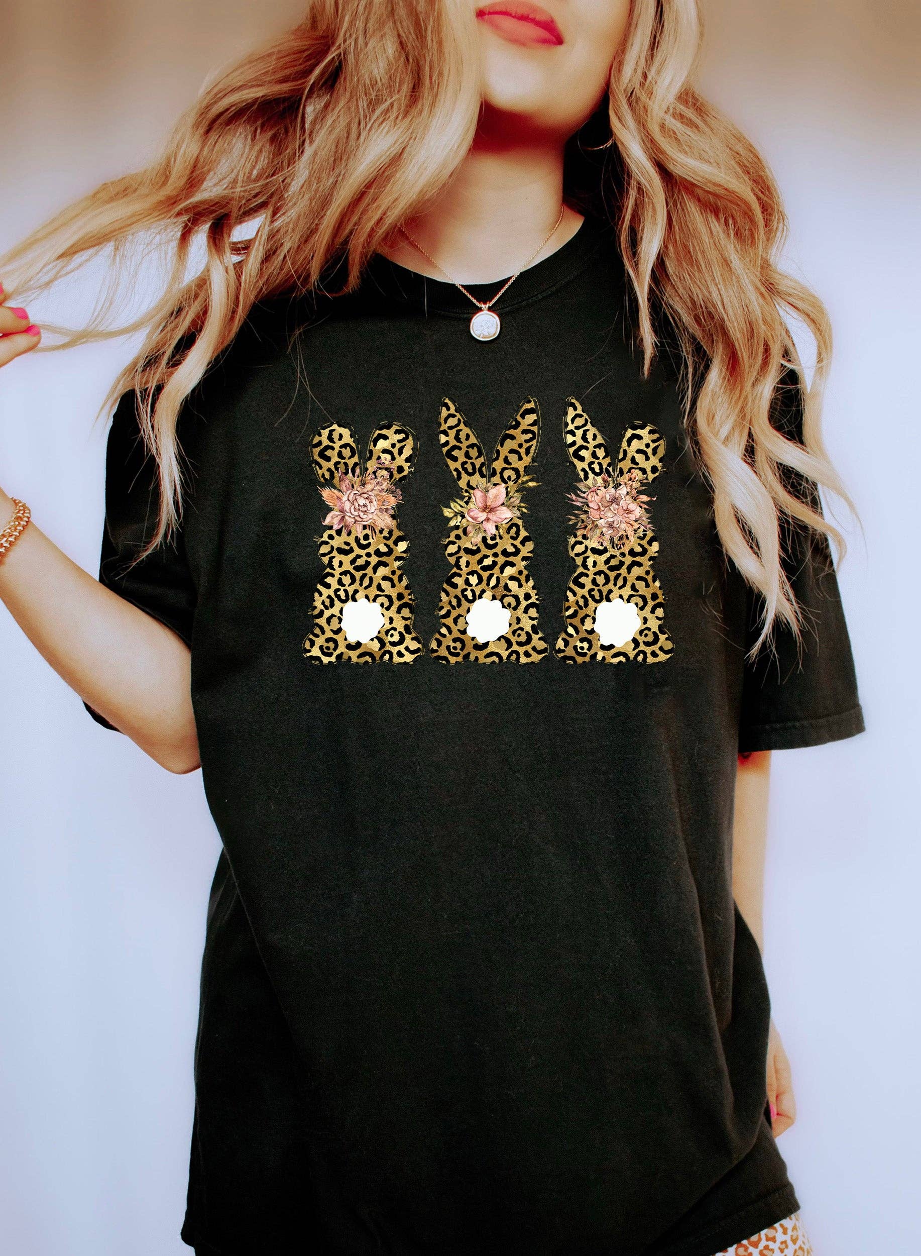 Leopard Print Bunnies T-Shirt Hoodie, Sweatshirt | PodTeesHub.com