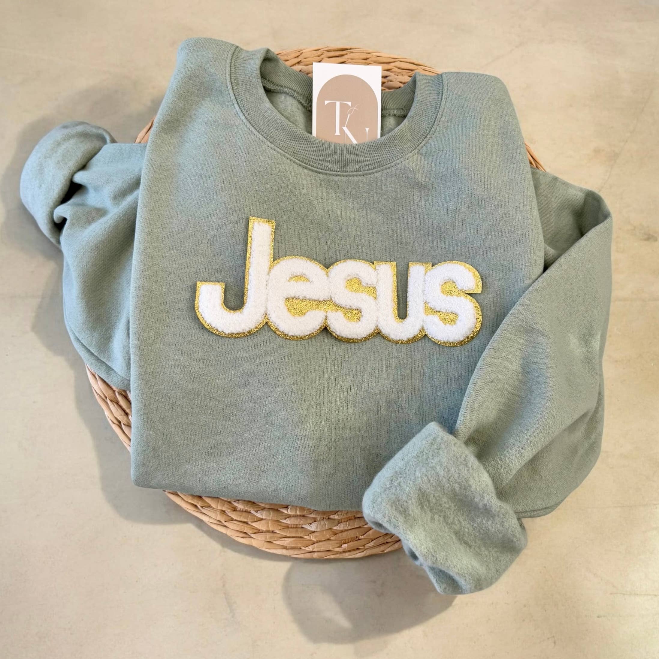 Chenille Jesus Sweatshirt, Christian Sweatshirts For Women T-Shirts, Hoodie | PodTeesHub.com