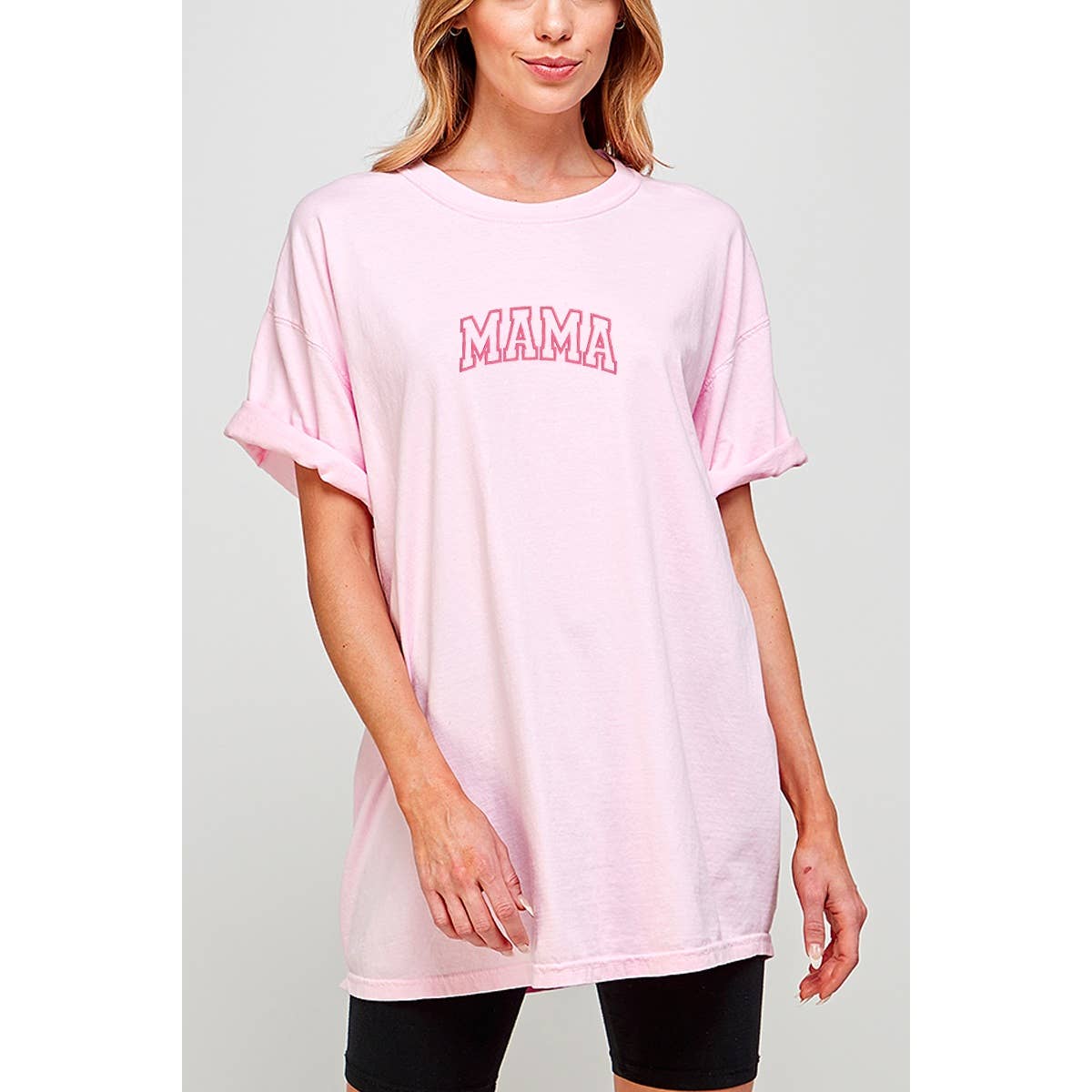 Mama Embroidery Graphic Oversized Tee Hoodie, Sweatshirt | PodTeesHub.com