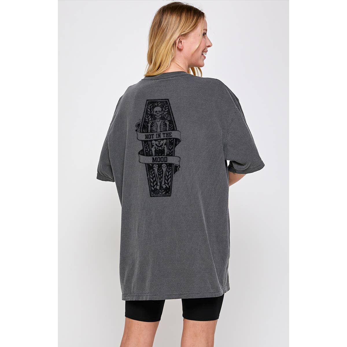 Not in the Mood Graphic Oversized Tee Hoodie, Sweatshirt | PodTeesHub.com