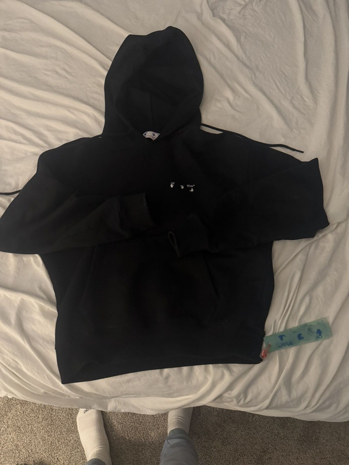 White Off White Caravaggio Paint Over Hoodie Black T-Shirts, Sweatshirt | PodTeesHub.com