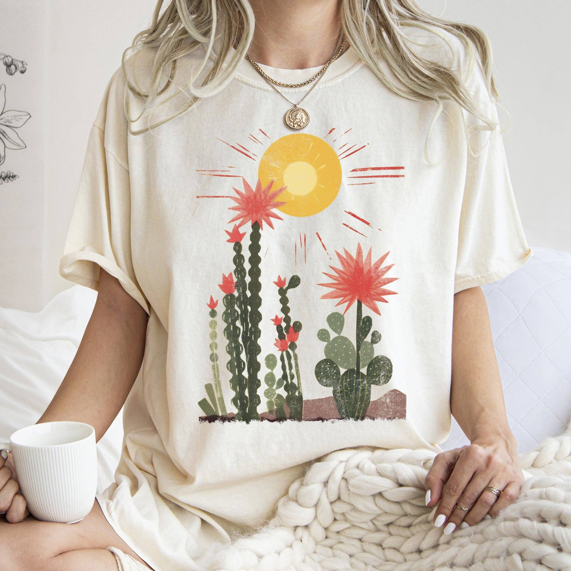 Desert Cactus, Sun Succulent,  Western, Plants, Tshirt Hoodie, Sweatshirt | PodTeesHub.com