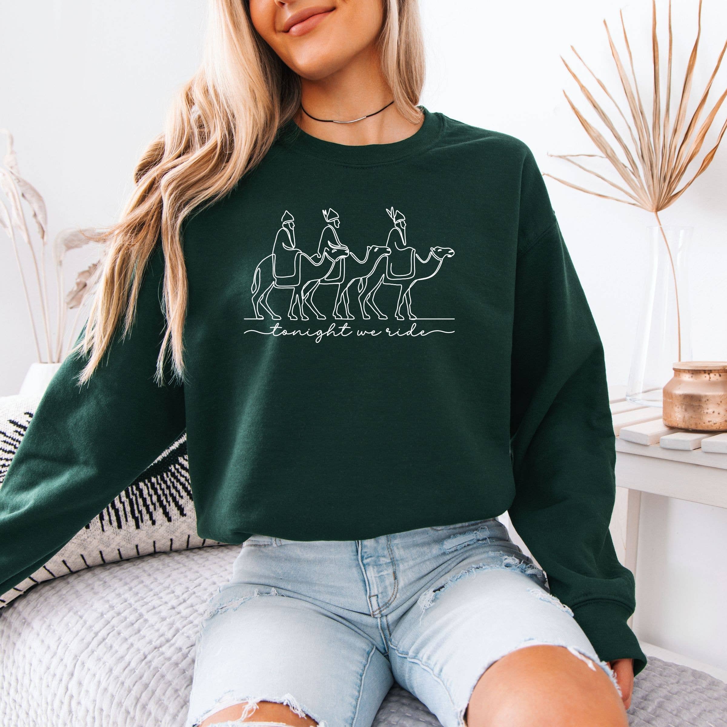 Tonight We Ride - Faith Christmas Graphic Sweatshirt T-Shirts, Hoodie | PodTeesHub.com