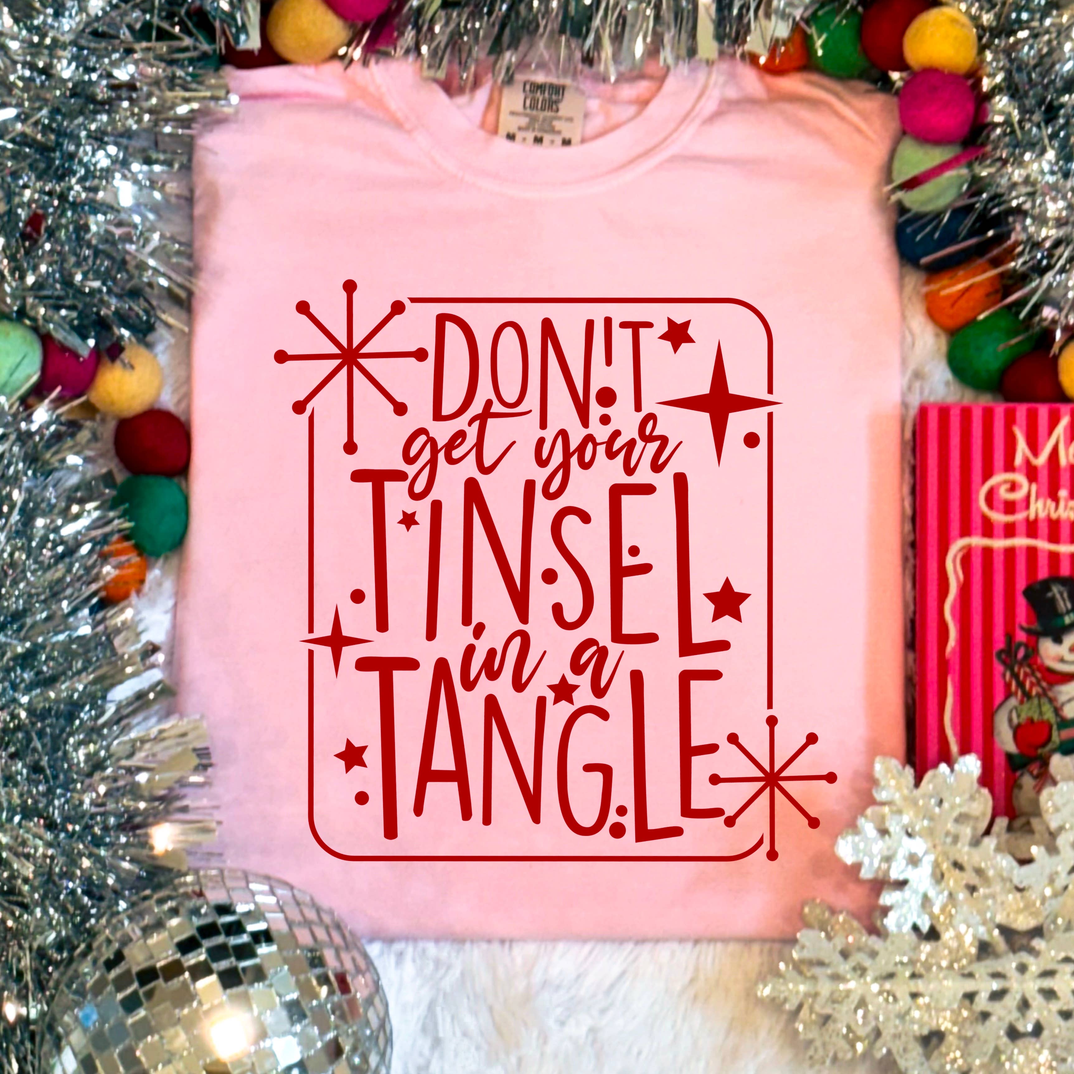 Tinsel in A Tangle Christmas 2025 Shirt | Comfort Color Hoodie, Sweatshirt | PodTeesHub.com