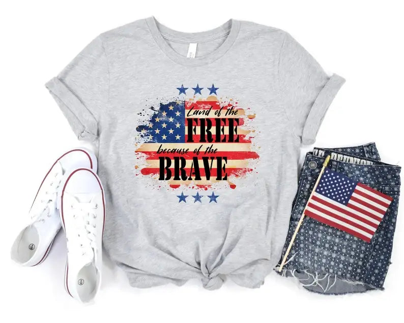 Land of the Free Because of the Brave T-Shirt Hoodie, Sweatshirt | PodTeesHub.com