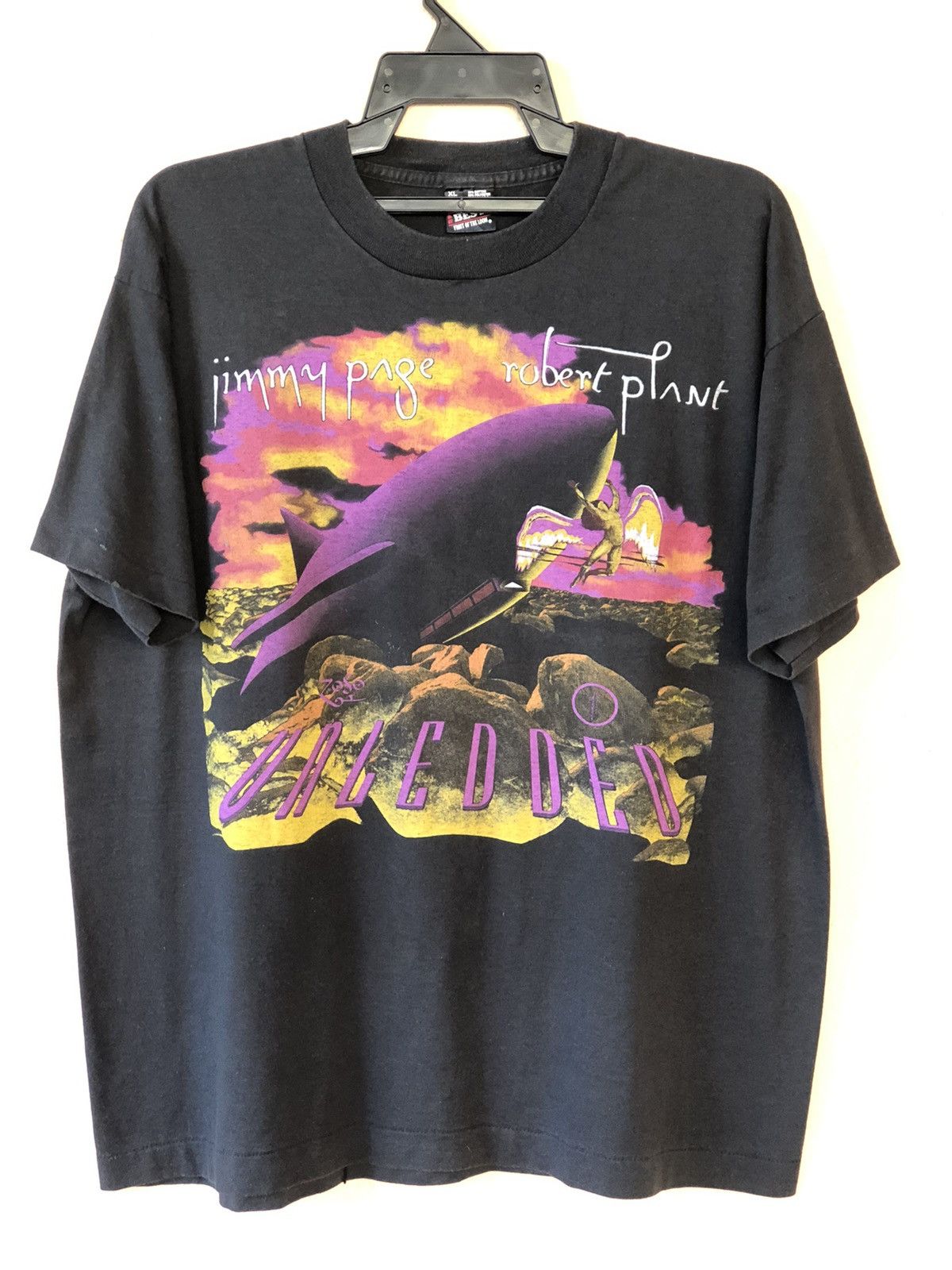 Led Zeppelin X Vintage Vintage 90s Robert Plant Jimmy Page Unledded Tour Tee Hoodie, Sweatshirt | PodTeesHub.com