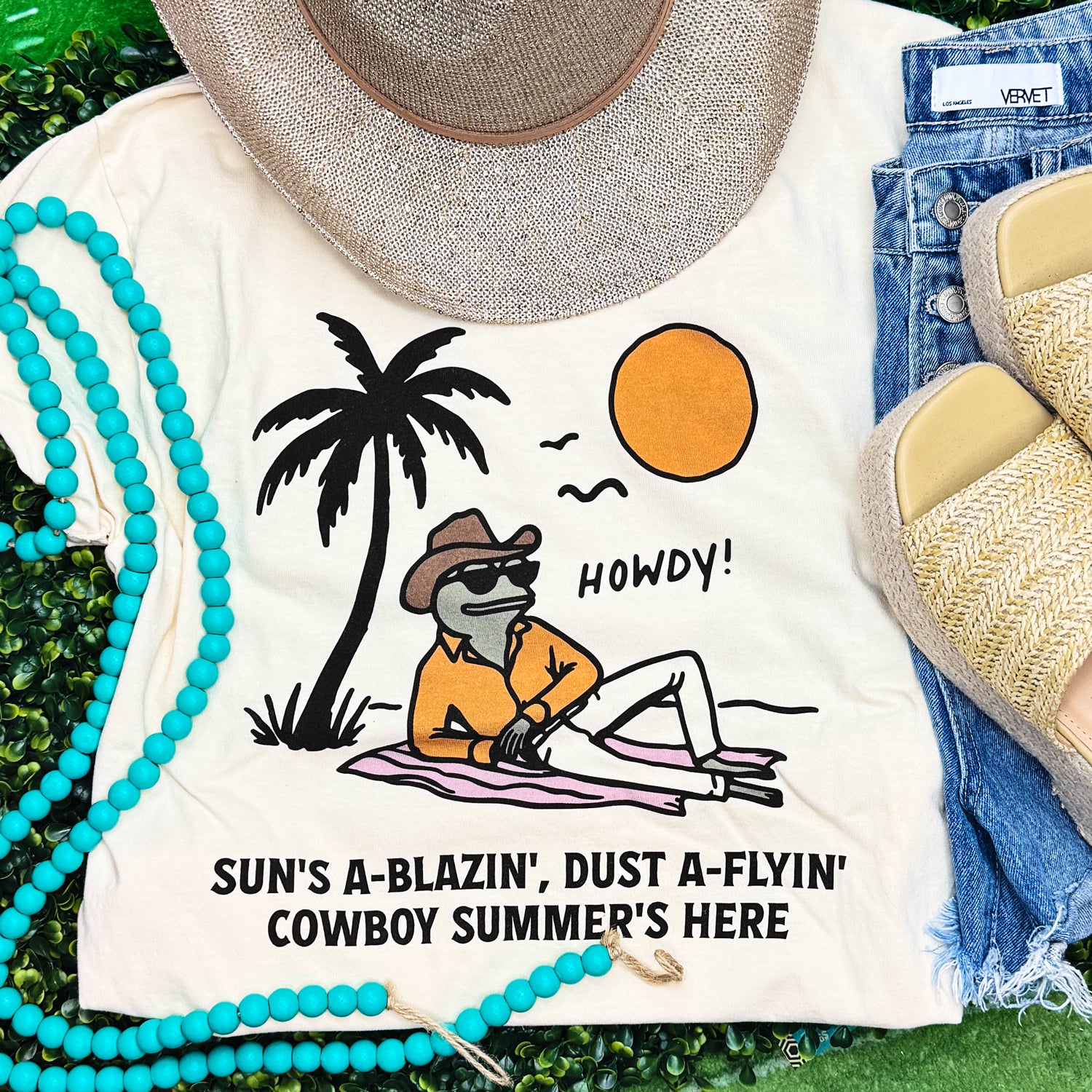 Howdy Cowboy Summer Tee Hoodie, Sweatshirt | PodTeesHub.com