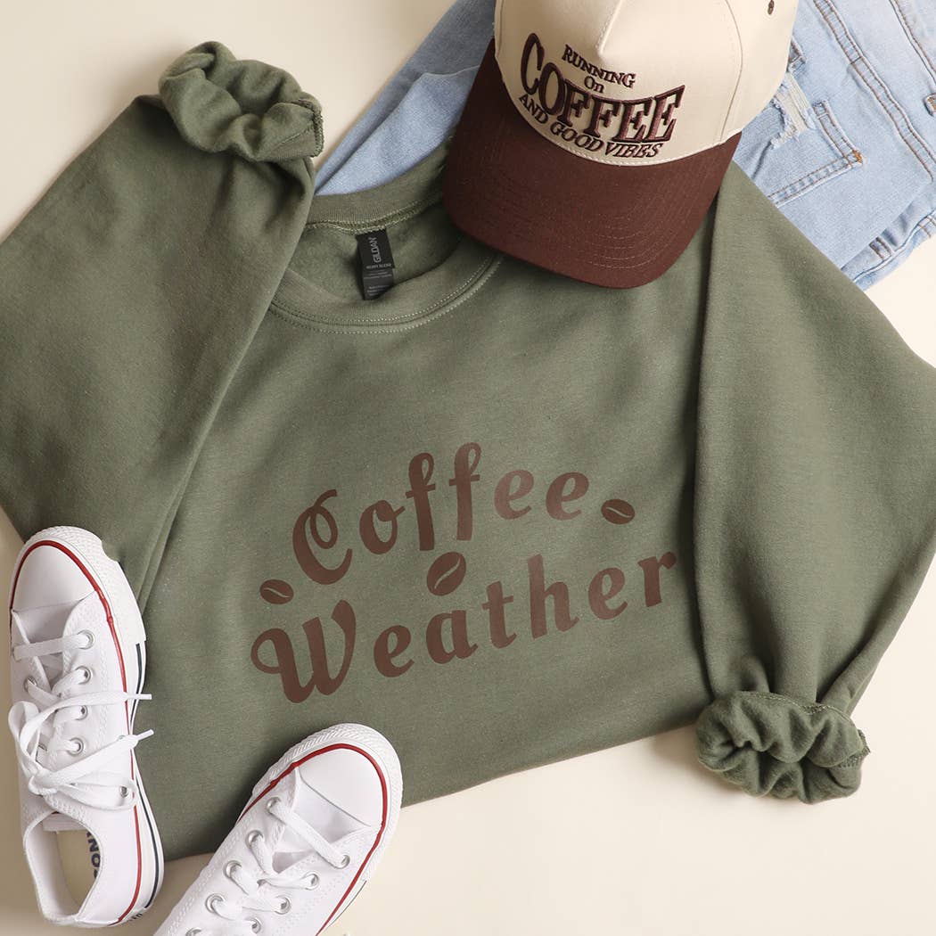 Coffee Weather Heavyweight Fleece Sweatshirt T-Shirts, Hoodie | PodTeesHub.com