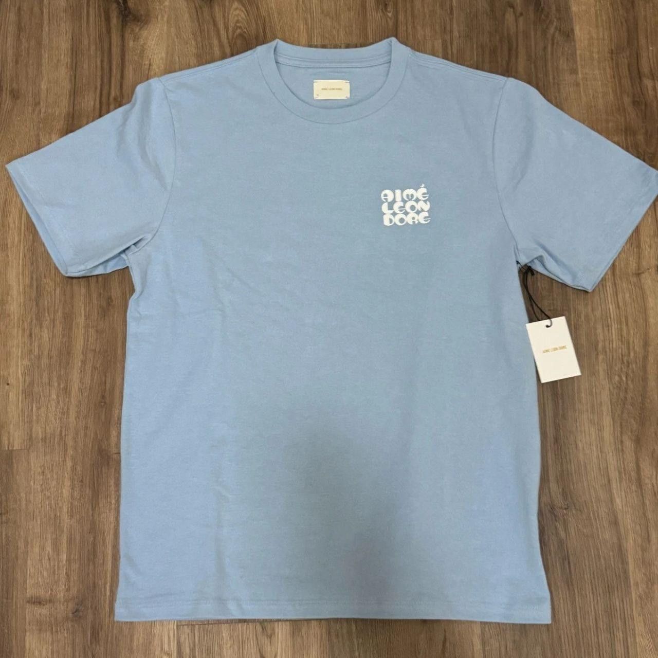 Leon Dore Aime Leon Dore Ald Stacked Logo Tee Light Blue Size Medium Hoodie, Sweatshirt | PodTeesHub.com