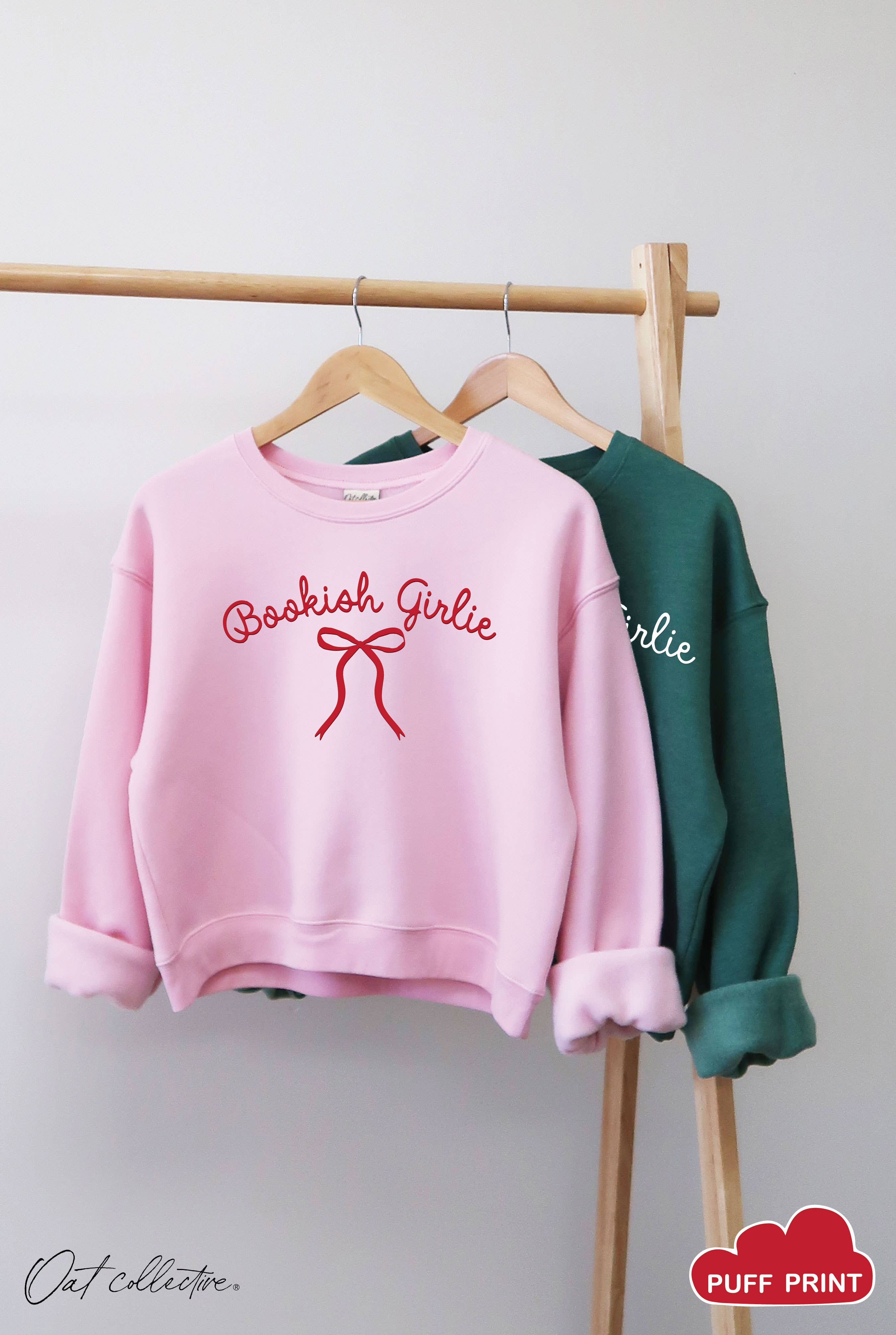 Bookish Girlie Mid Cropped Graphic Sweatshirt T-Shirts, Hoodie | PodTeesHub.com