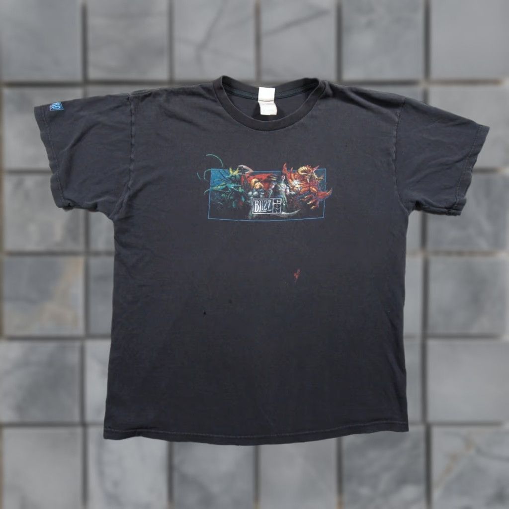 Fruit Of The Loom Vintage Blizzard Shirt Mens Xl Black Blizz Con Gaming Tee Faded Adult Y2k Shirt Me Hoodie, Sweatshirt