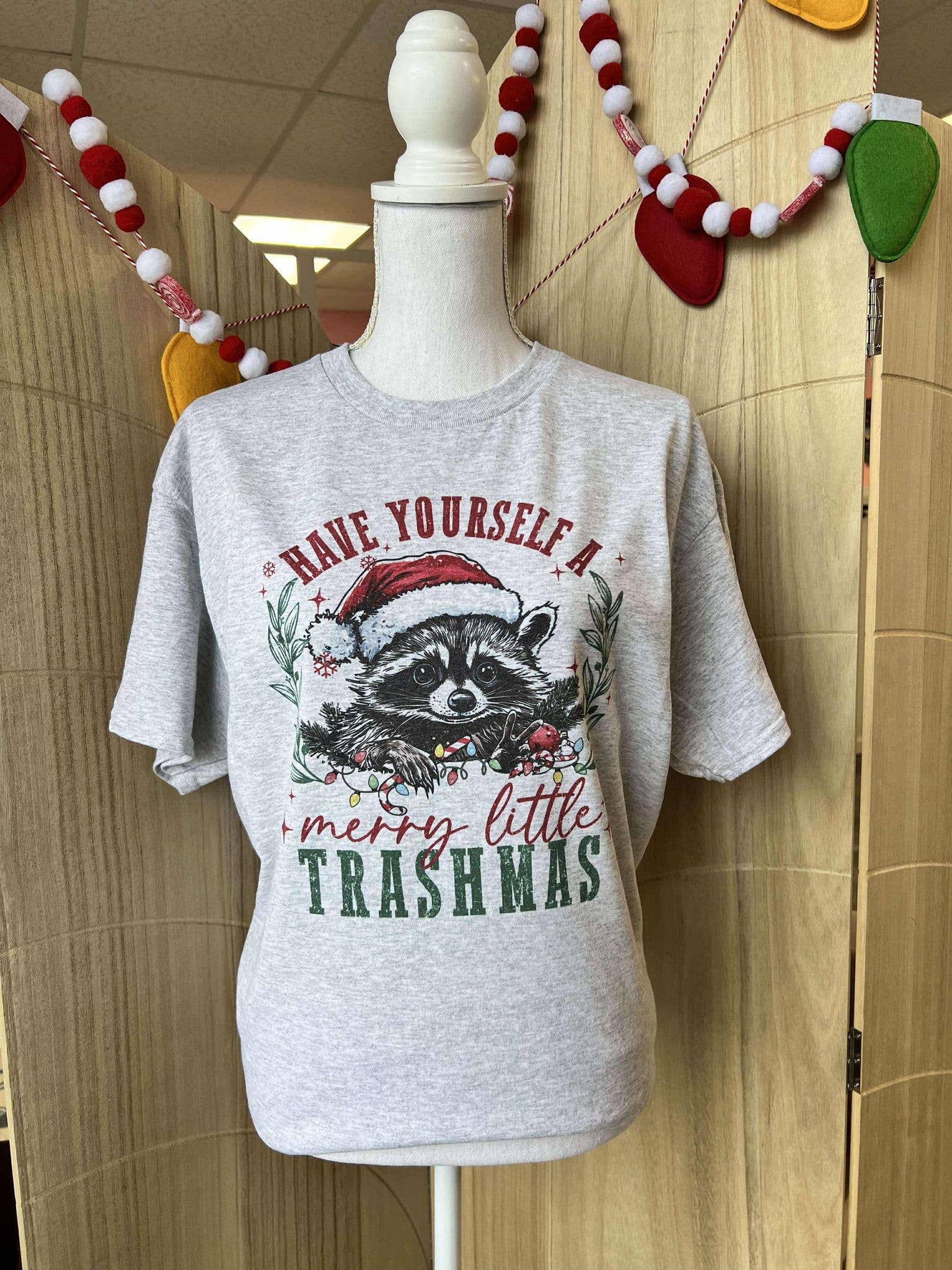 Have Yourself A Merry Little Trashmas On Ash Gray Tee Hoodie, Sweatshirt | PodTeesHub.com