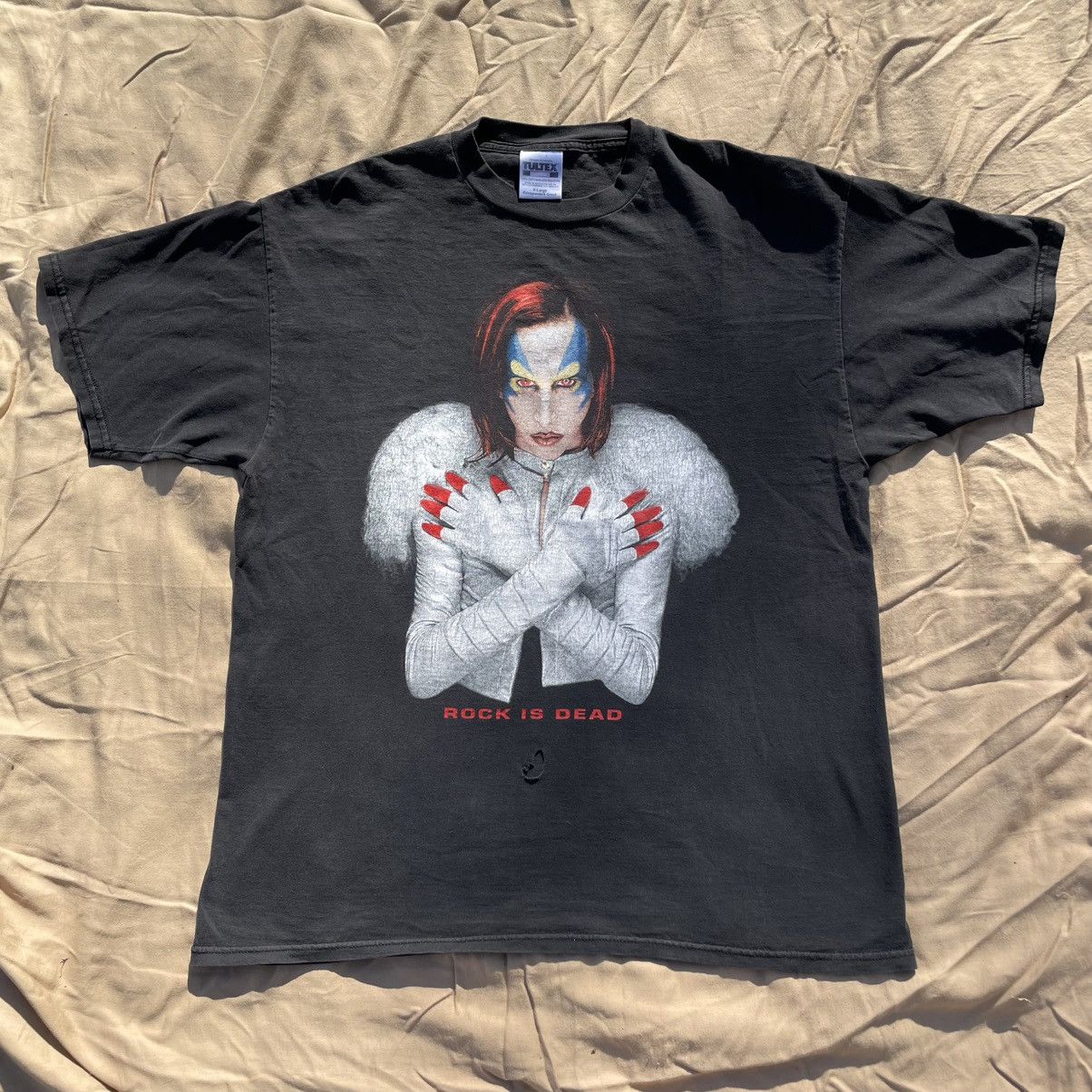 Vintage 1998 Marilyn Manson Rock Is Dead Graphic Tee Hoodie, Sweatshirt | PodTeesHub.com