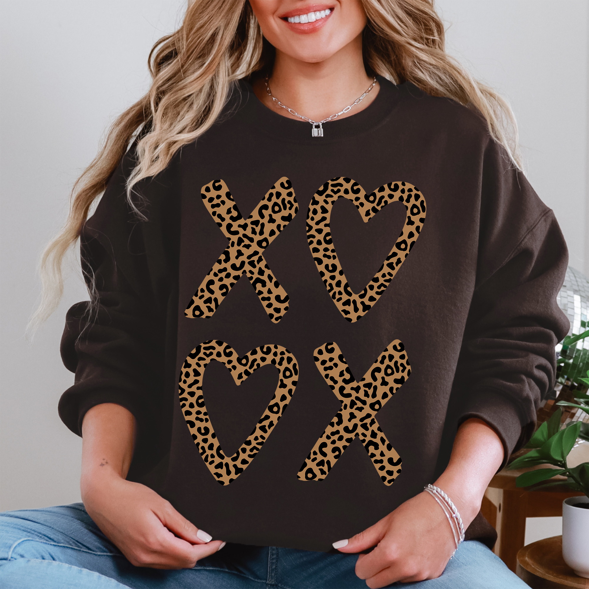 Leopard Print, Xoxo, Valentine's Day Sassy, Love Sweatshirt T-Shirts, Hoodie | PodTeesHub.com