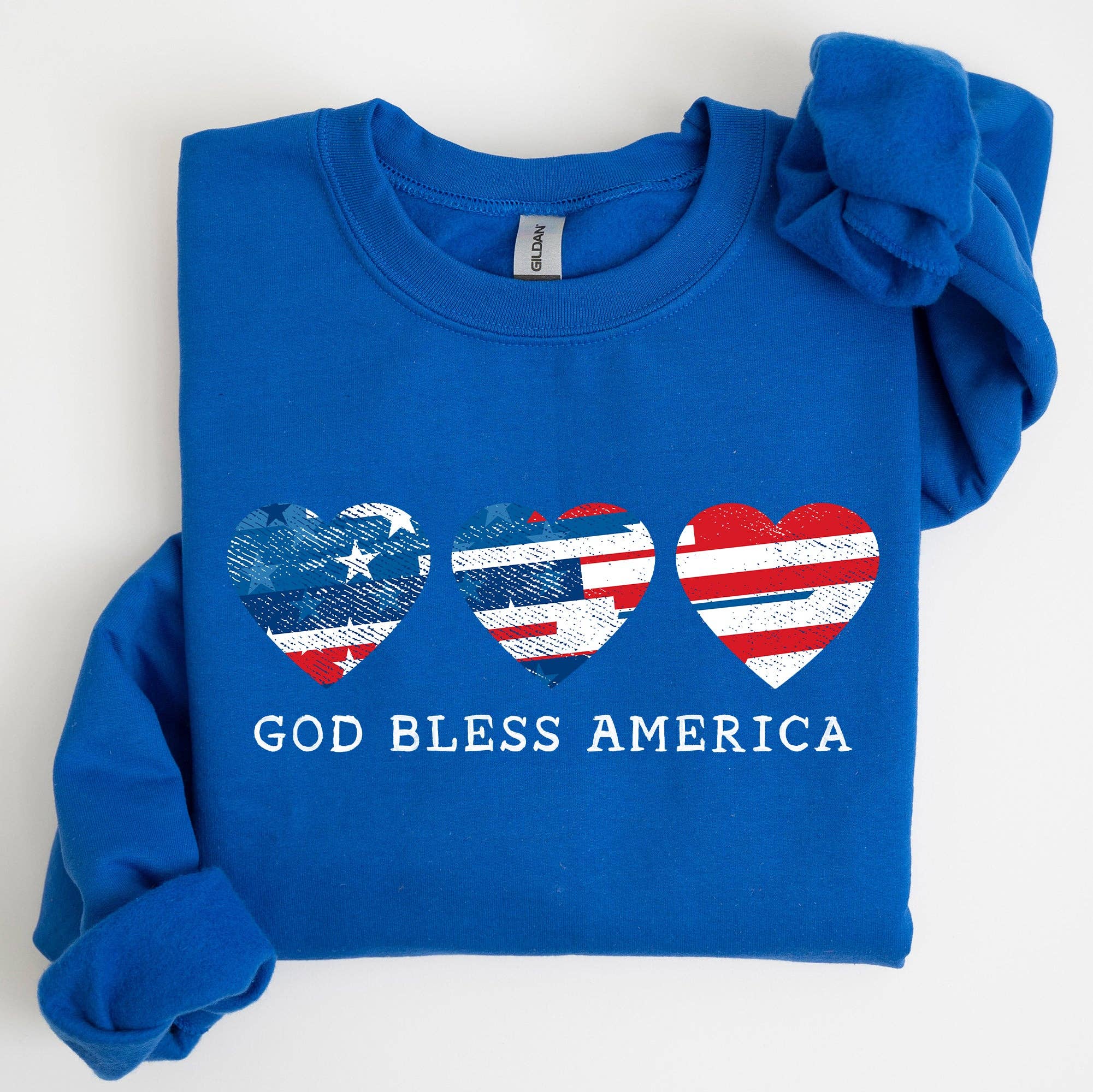 God Bless America, Retro Hearts, 4th of July Sweatshirt T-Shirts, Hoodie | PodTeesHub.com