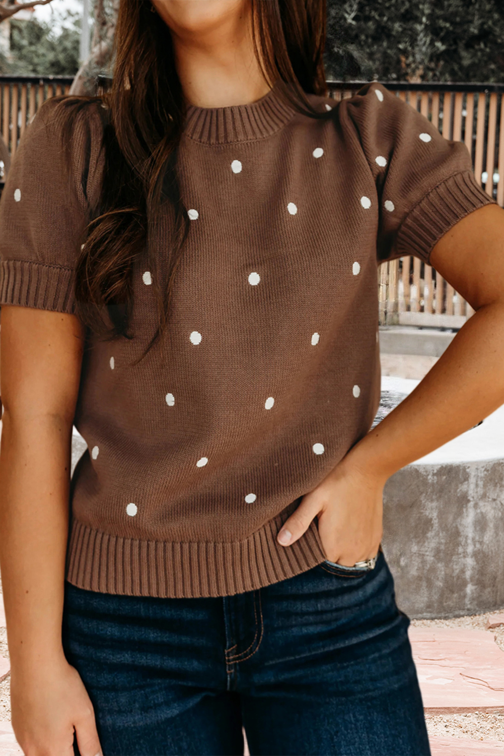 Elegant Polka Dot Bubble Short Sleeve Sweater (S-Xl) T-Shirts, Hoodie, Sweatshirt | PodTeesHub.com
