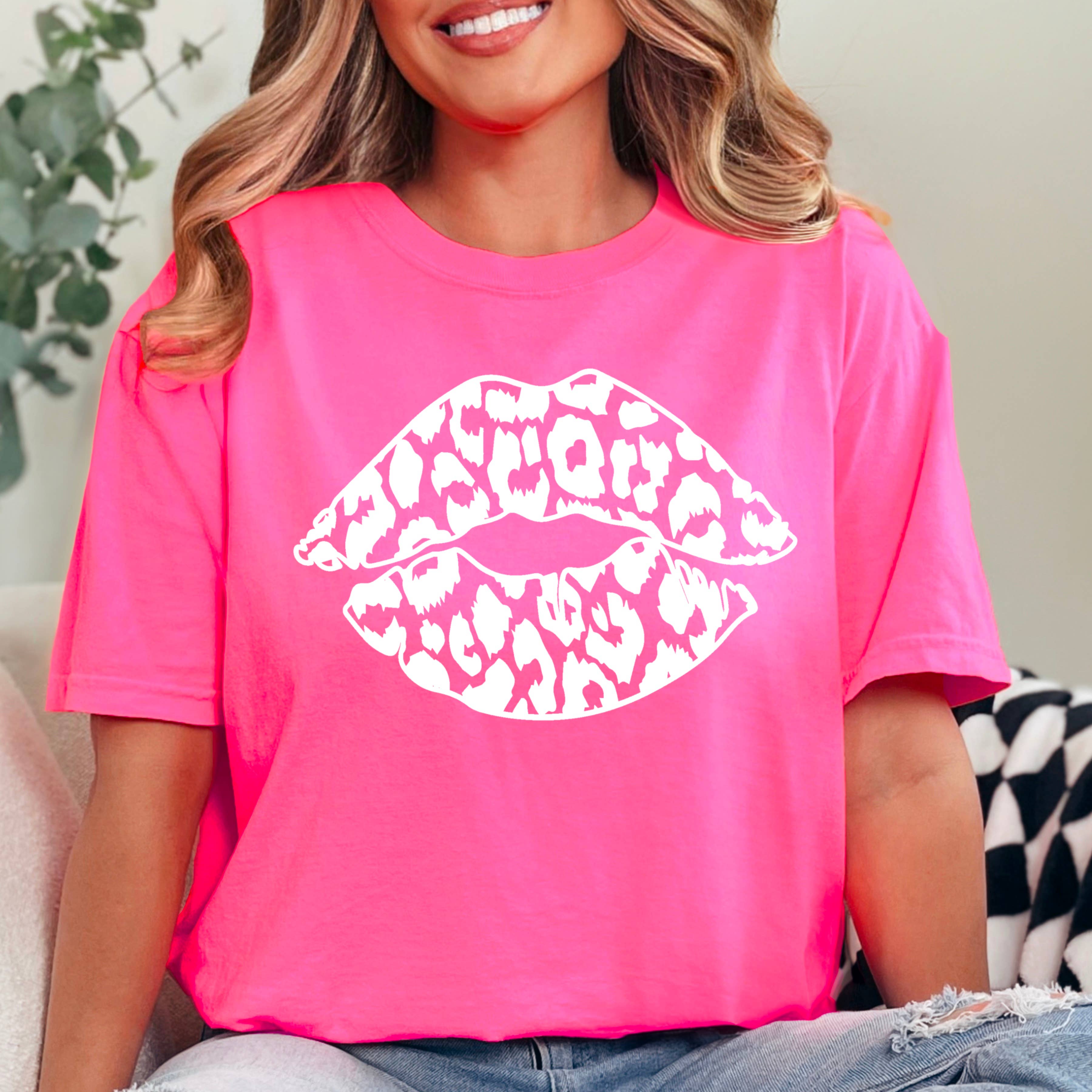Leopard Lips  Graphic Tee | Comfort Colors Hoodie, Sweatshirt | PodTeesHub.com
