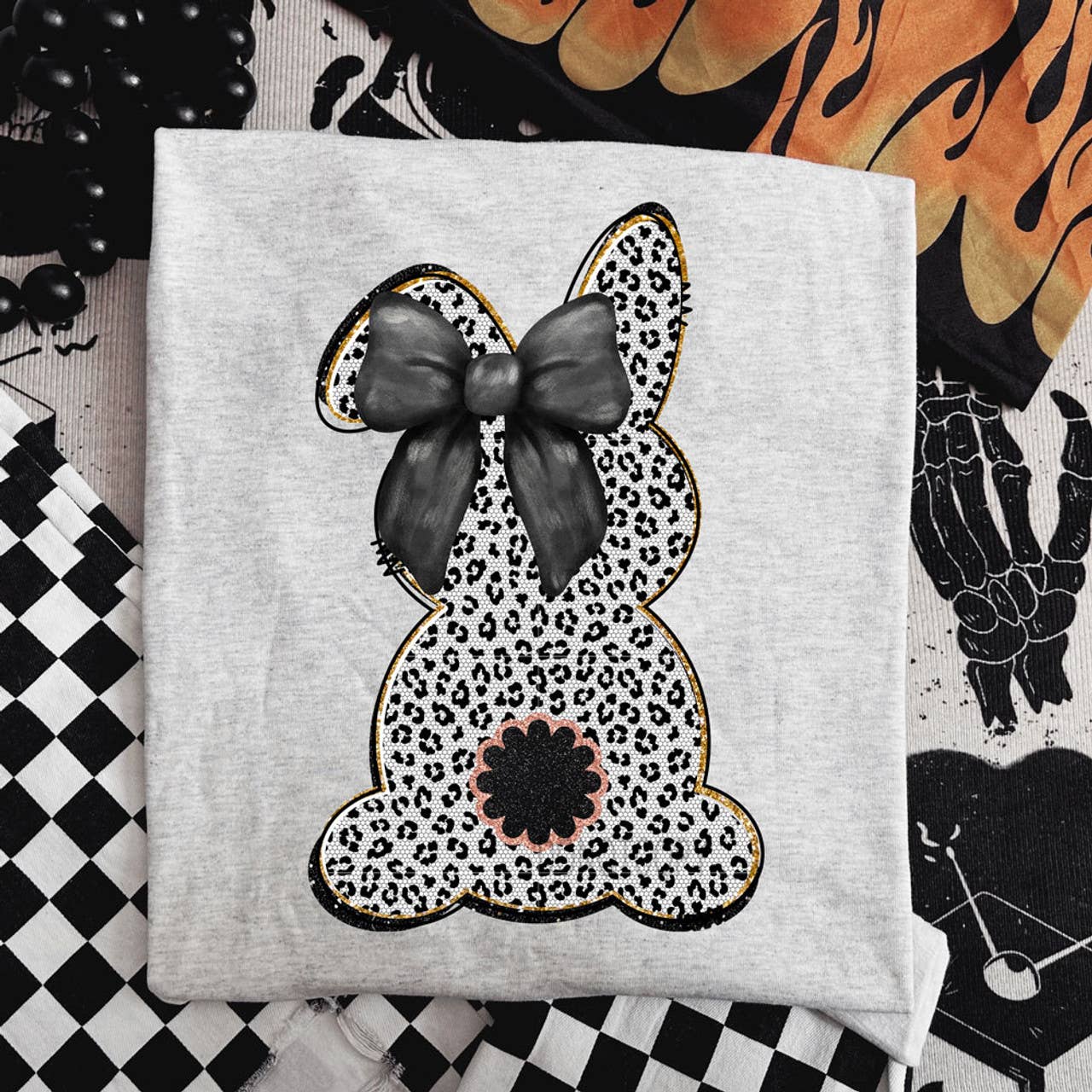 Leopard Bunny Coquette Tee Hoodie, Sweatshirt | PodTeesHub.com