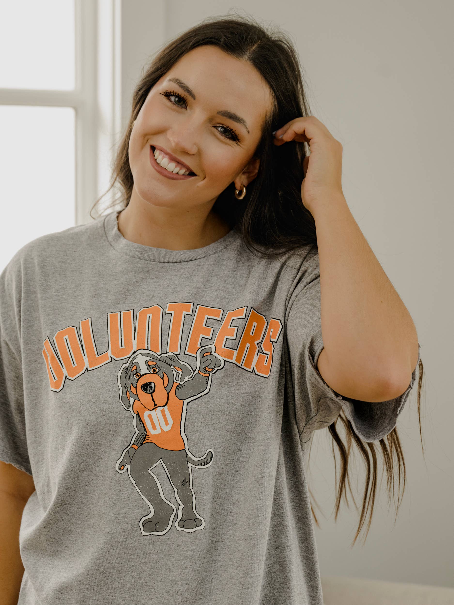 Tennessee Vols Smokey Mascot Cartoon Puff Ink Thrifted Tee Hoodie, Sweatshirt | PodTeesHub.com
