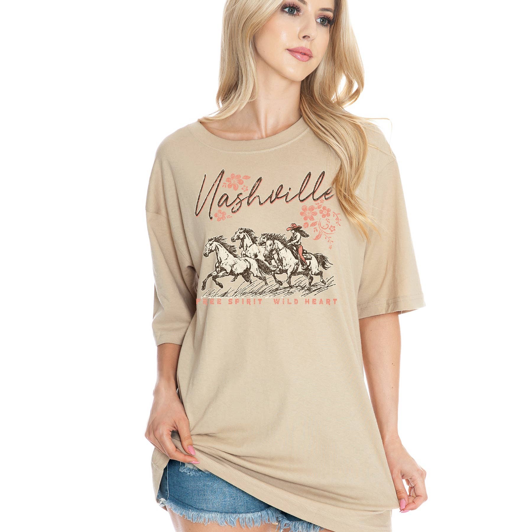 Nashville Free Spirit - Oversized Unisex T Shirt Hoodie, Sweatshirt | PodTeesHub.com