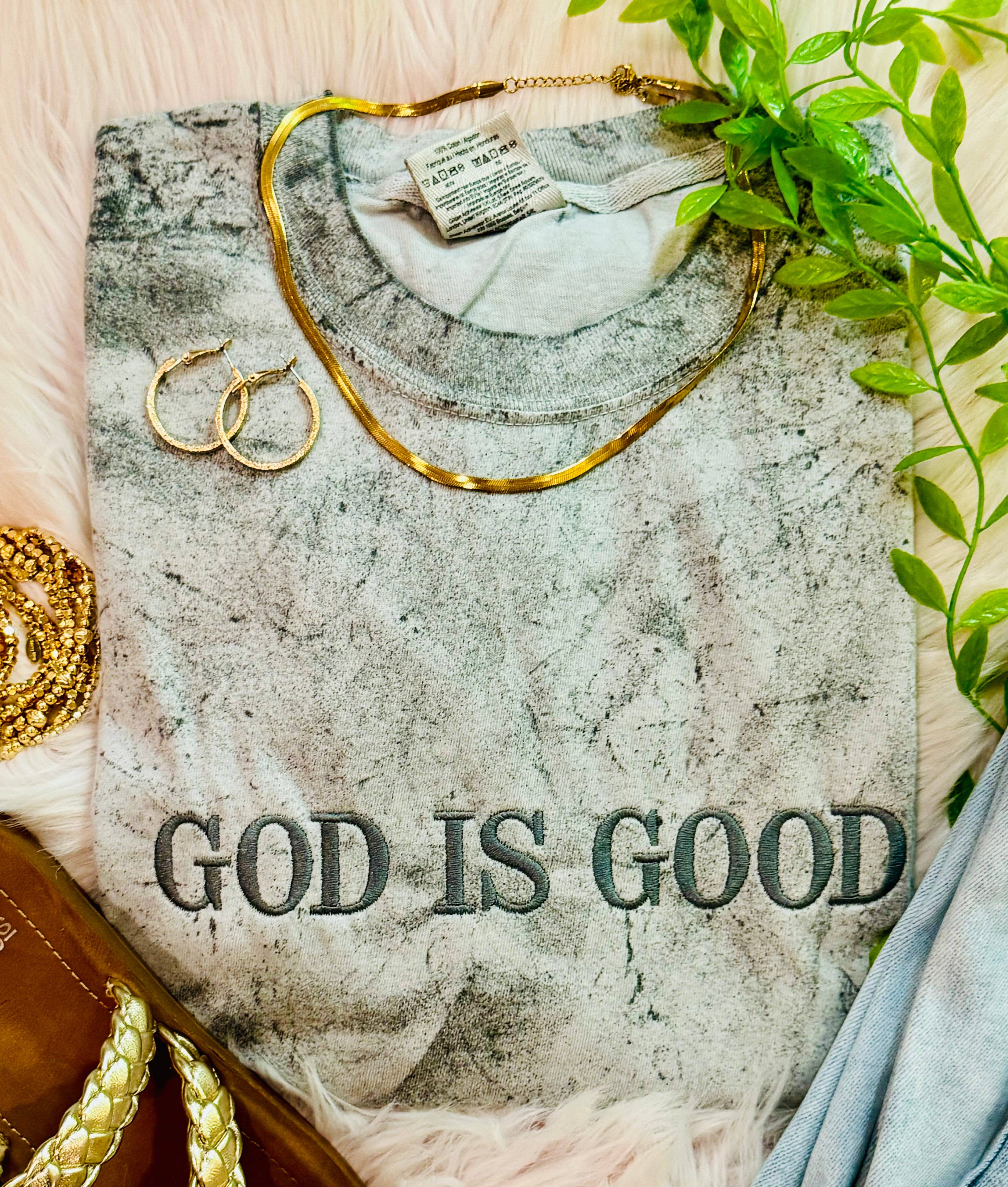 Smoke God Is Good Embroidered Tee Hoodie, Sweatshirt | PodTeesHub.com