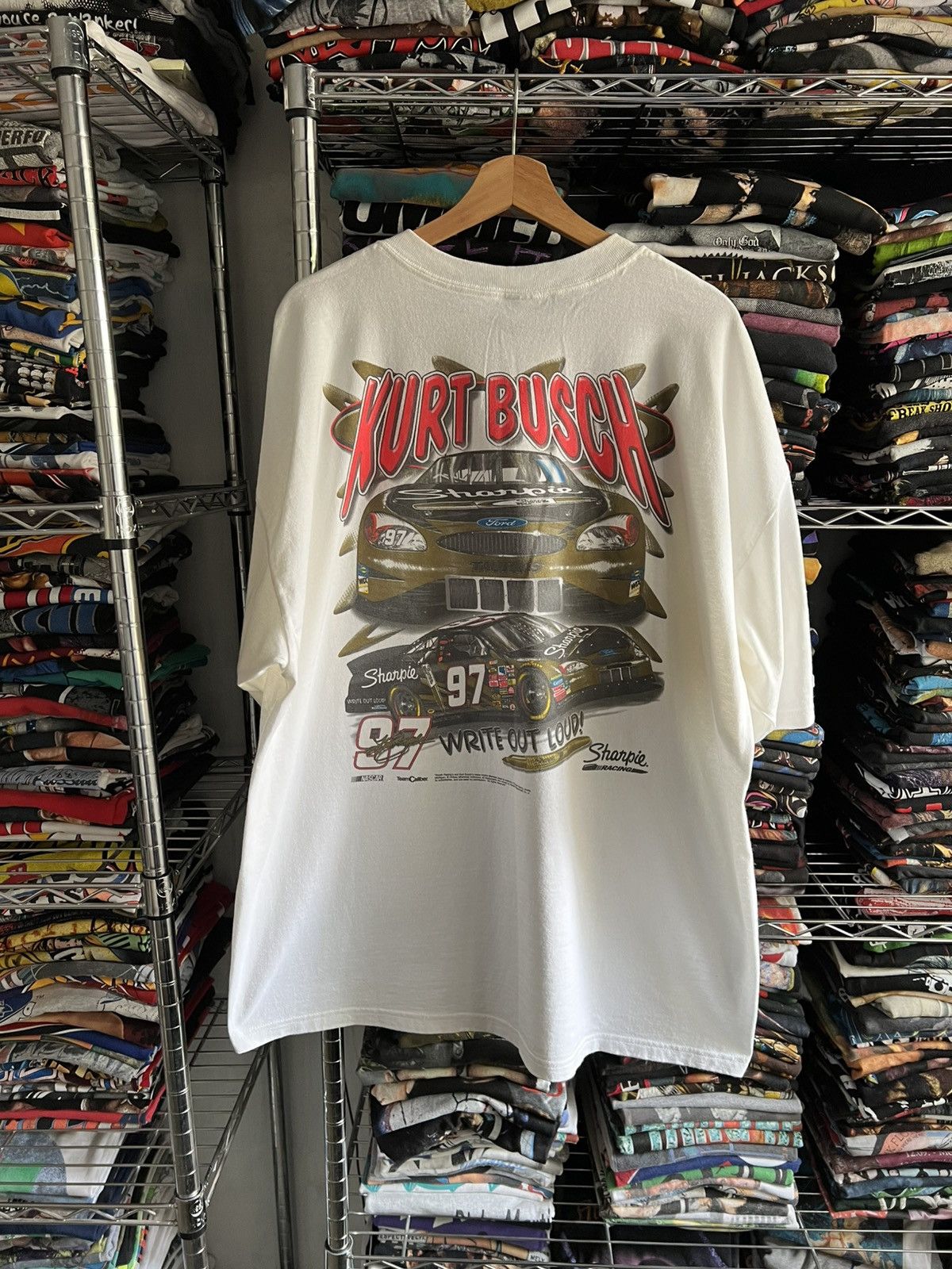 Nascar 2000s Kurt Busch 97 Sharpie Racing Motorsports Tee Hoodie, Sweatshirt | PodTeesHub.com