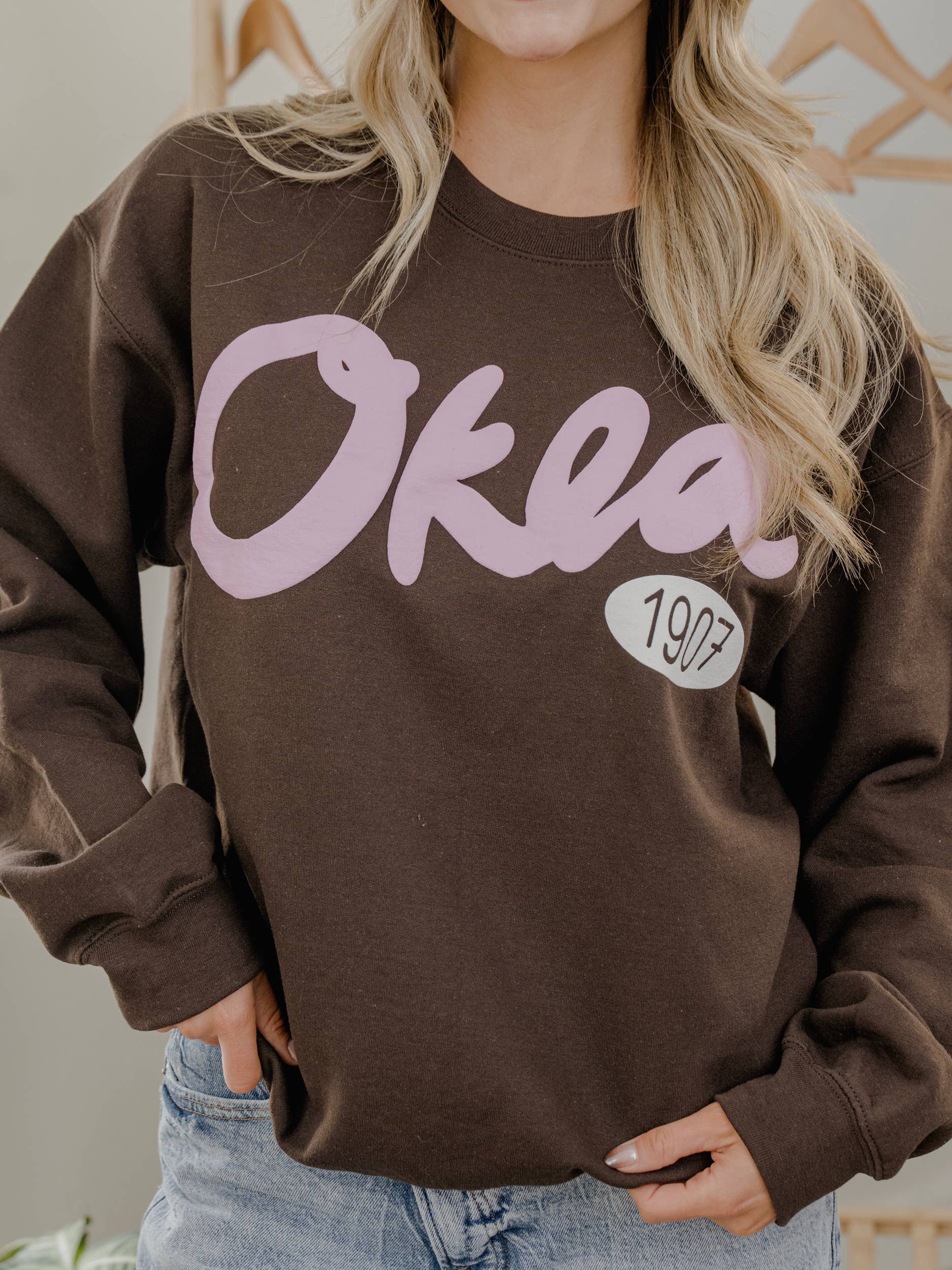 Oklahoma Okla 1907 Puff Ink Dark Brown Sweatshirt T-Shirts, Hoodie | PodTeesHub.com