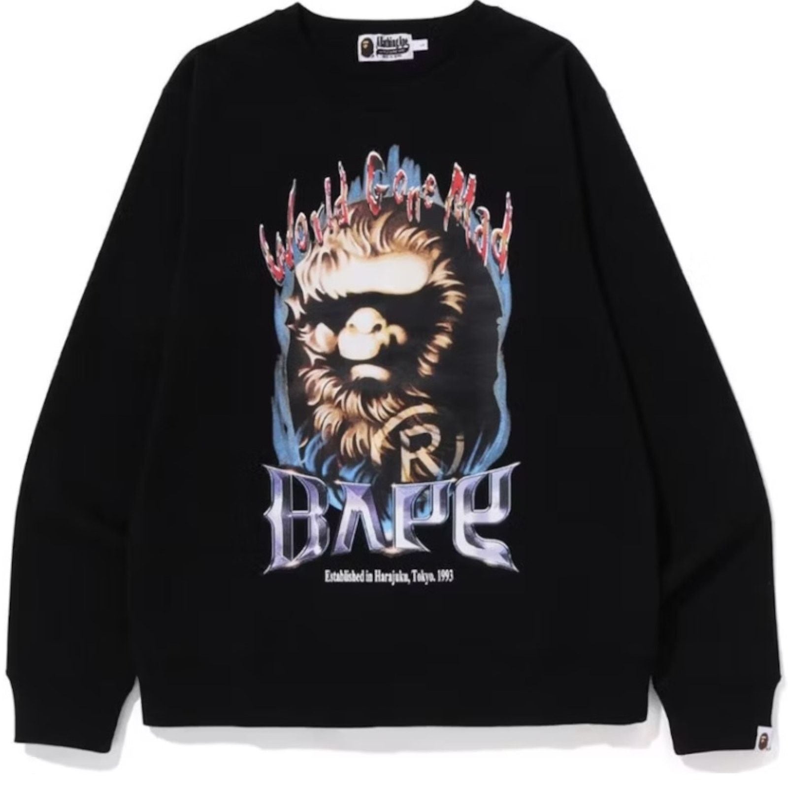 Bape Ape Head Graphic Crewneck Black T-Shirts, Hoodie, Sweatshirt | PodTeesHub.com